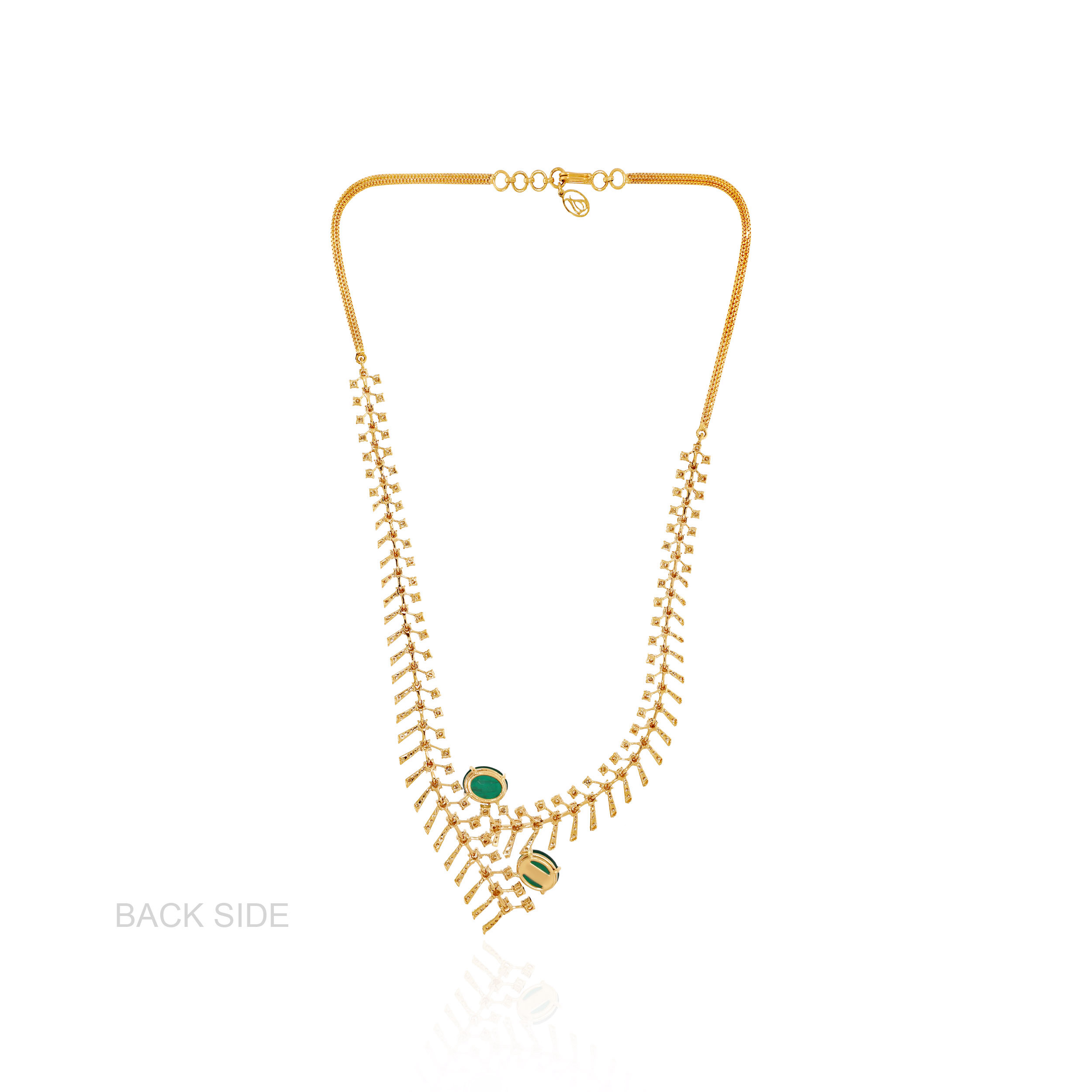 Verdant Twin Diamond Gold Necklace - Senco Gold and Diamonds