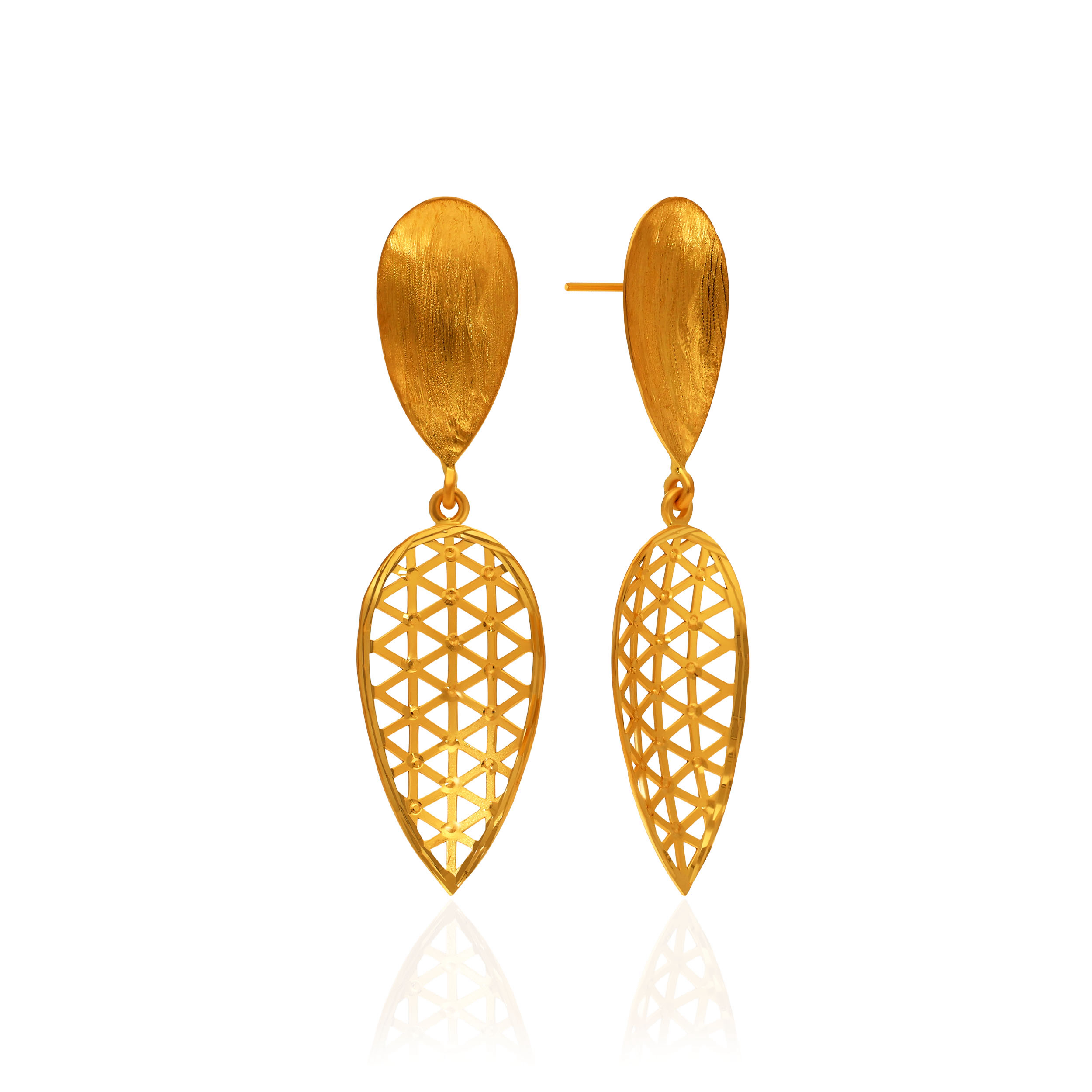 Gracefall Gold Drop Earrings - Senco Gold and Diamonds