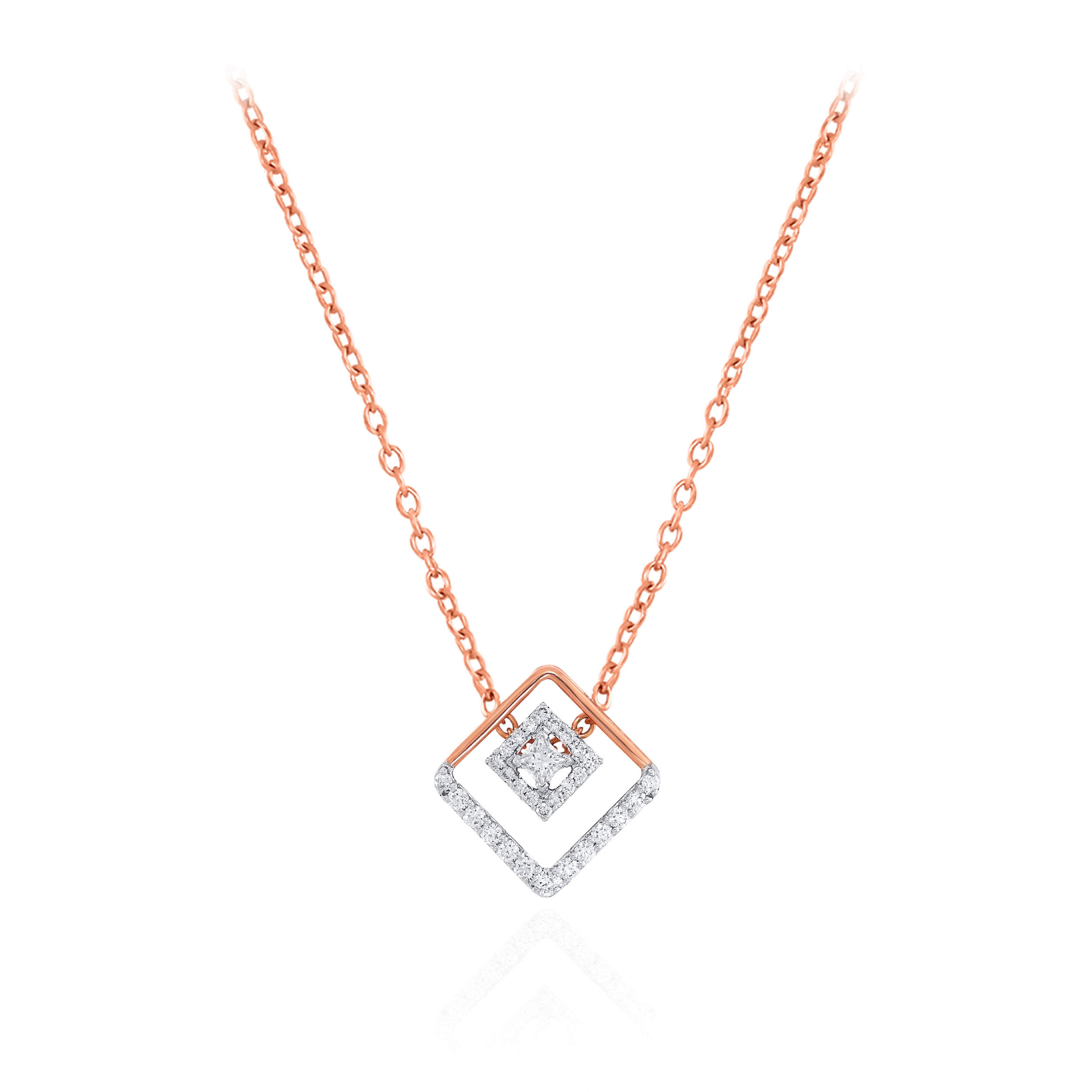 Princess Embrace Diamond Chain Pendant - Senco Gold and Diamonds
