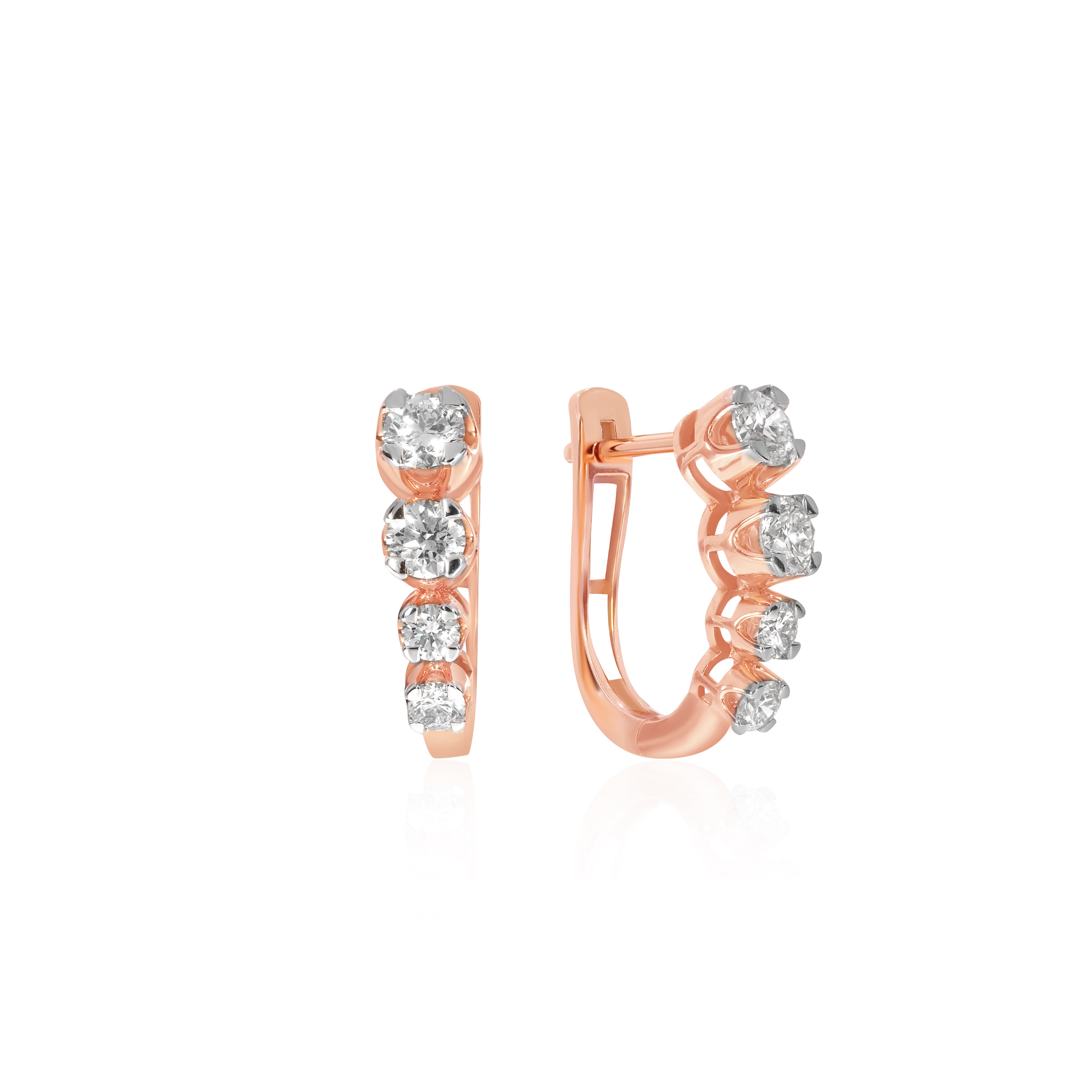 Minimalist Sheen Diamond Hoop Earrings - Senco Gold and Diamonds
