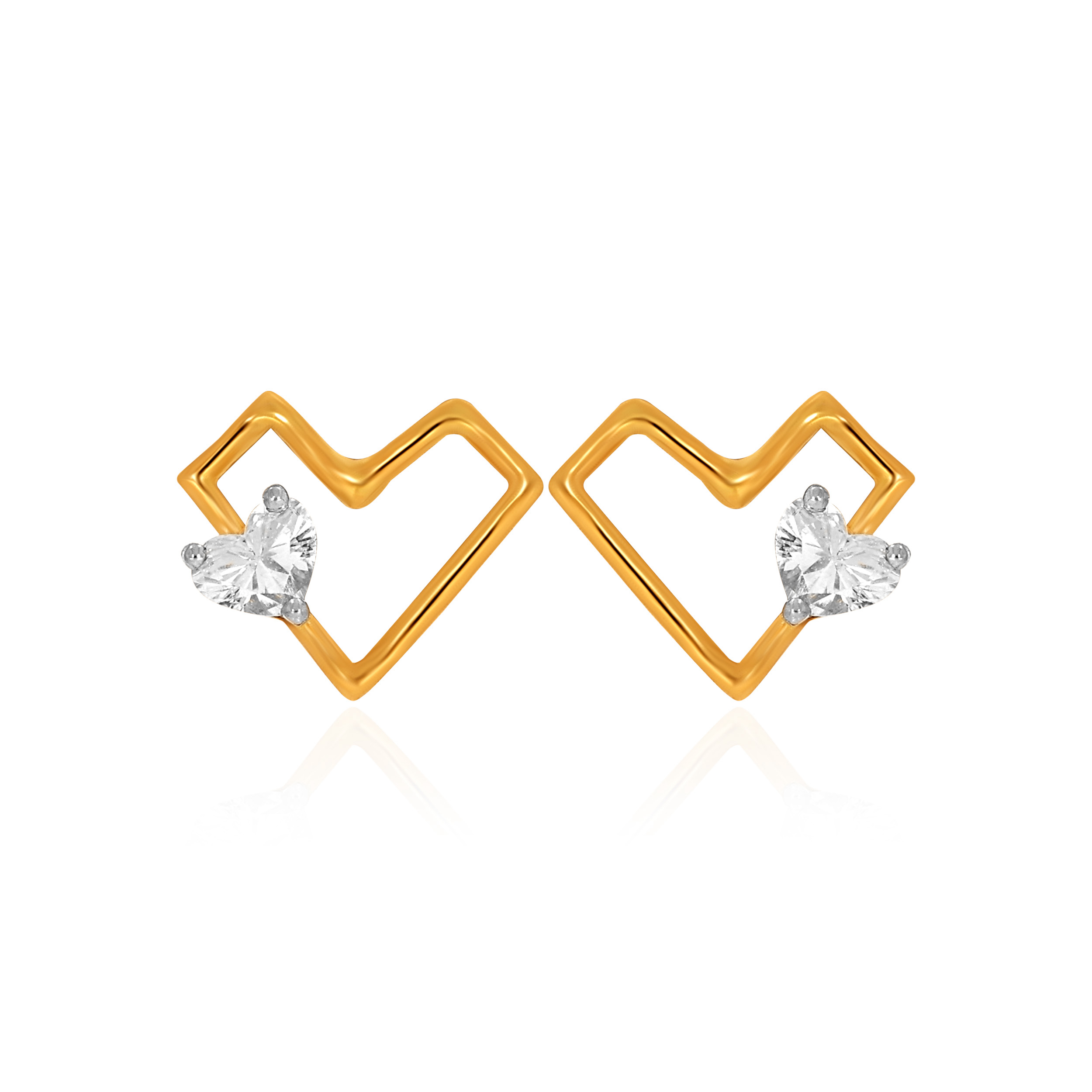 Eternal Glow Heart Diamond Studs - Senco Gold and Diamonds