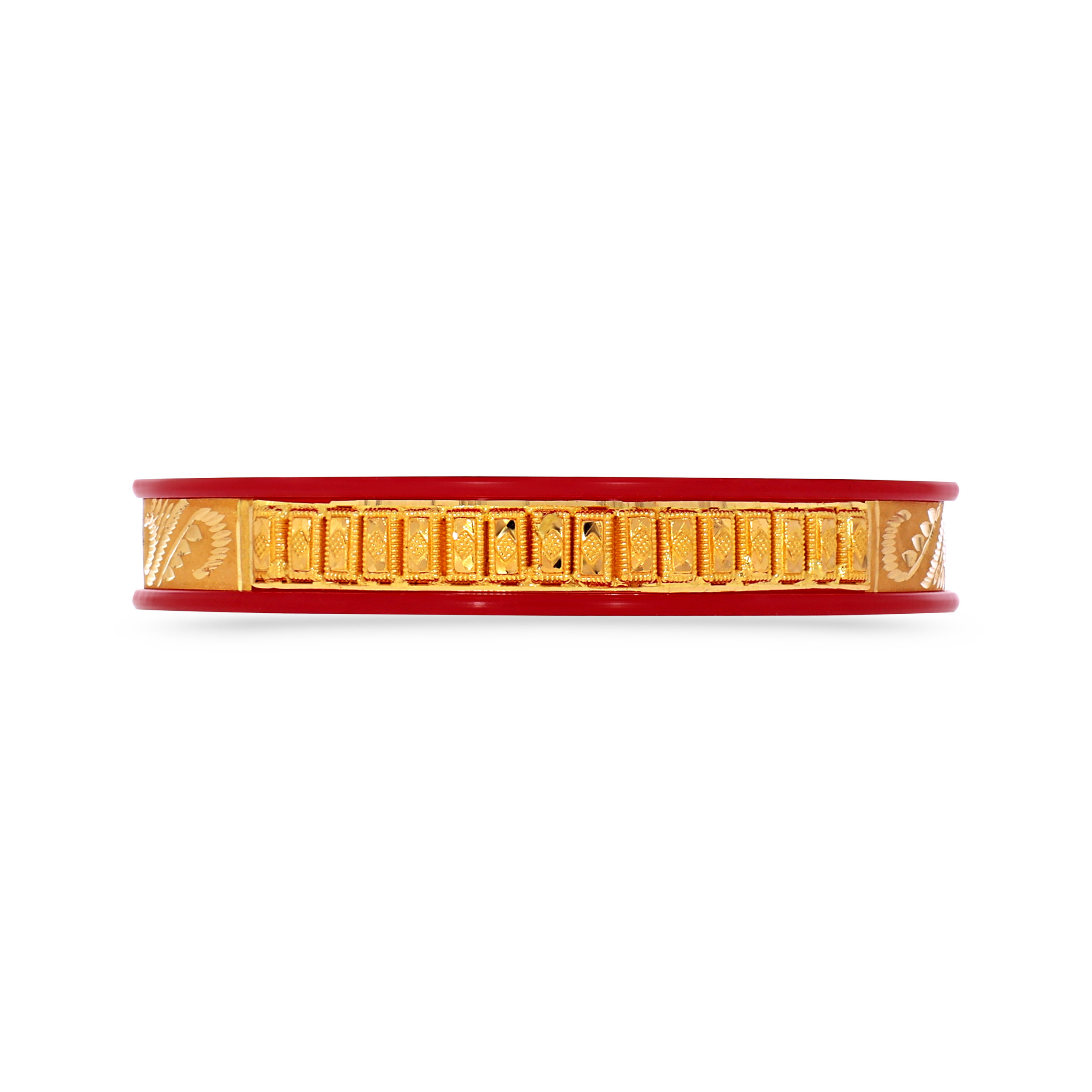 Striking Heritage Channel Gold Pola Bangle - Senco Gold and Diamonds