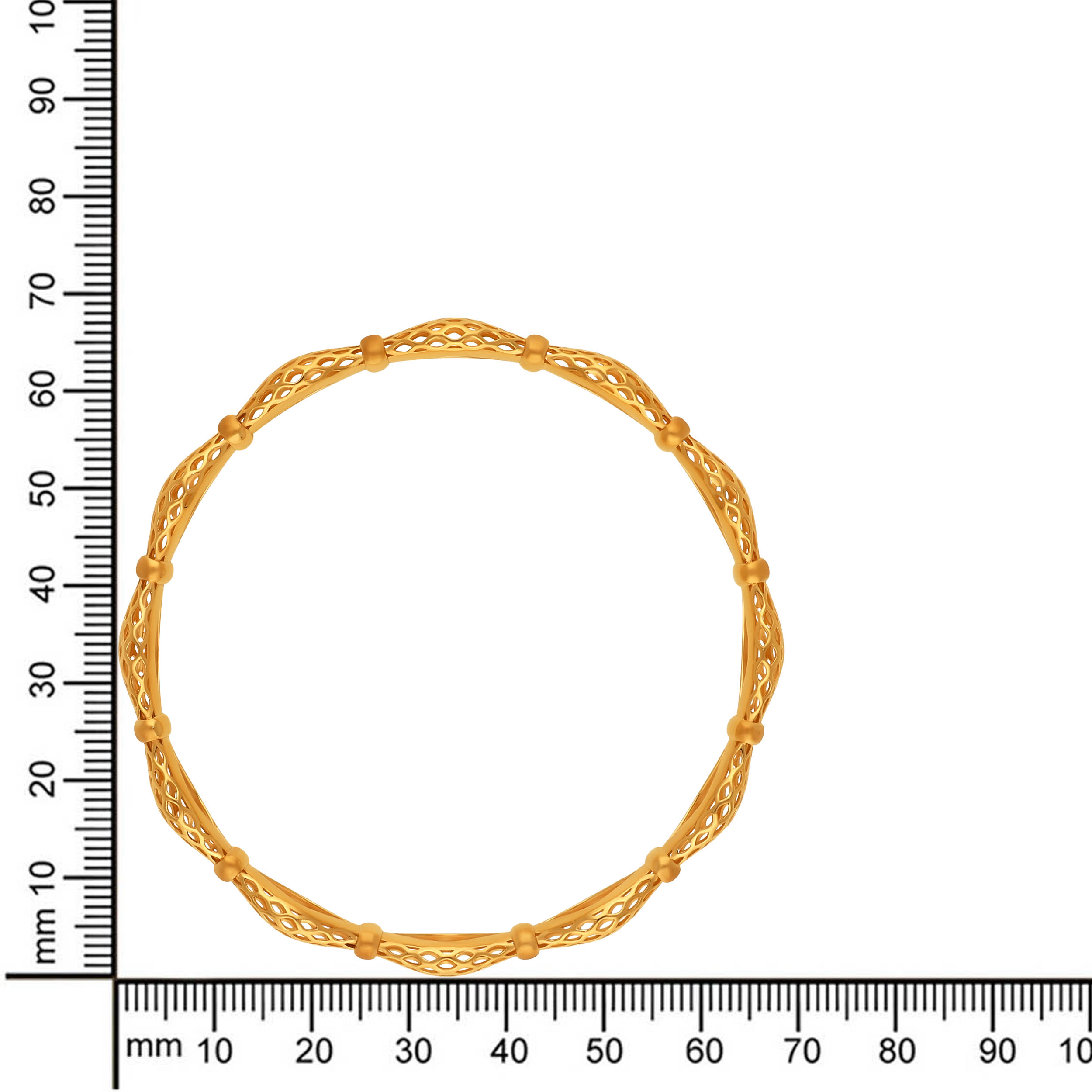 Lattice Swirl Gold Bangle - Senco Gold and Diamonds