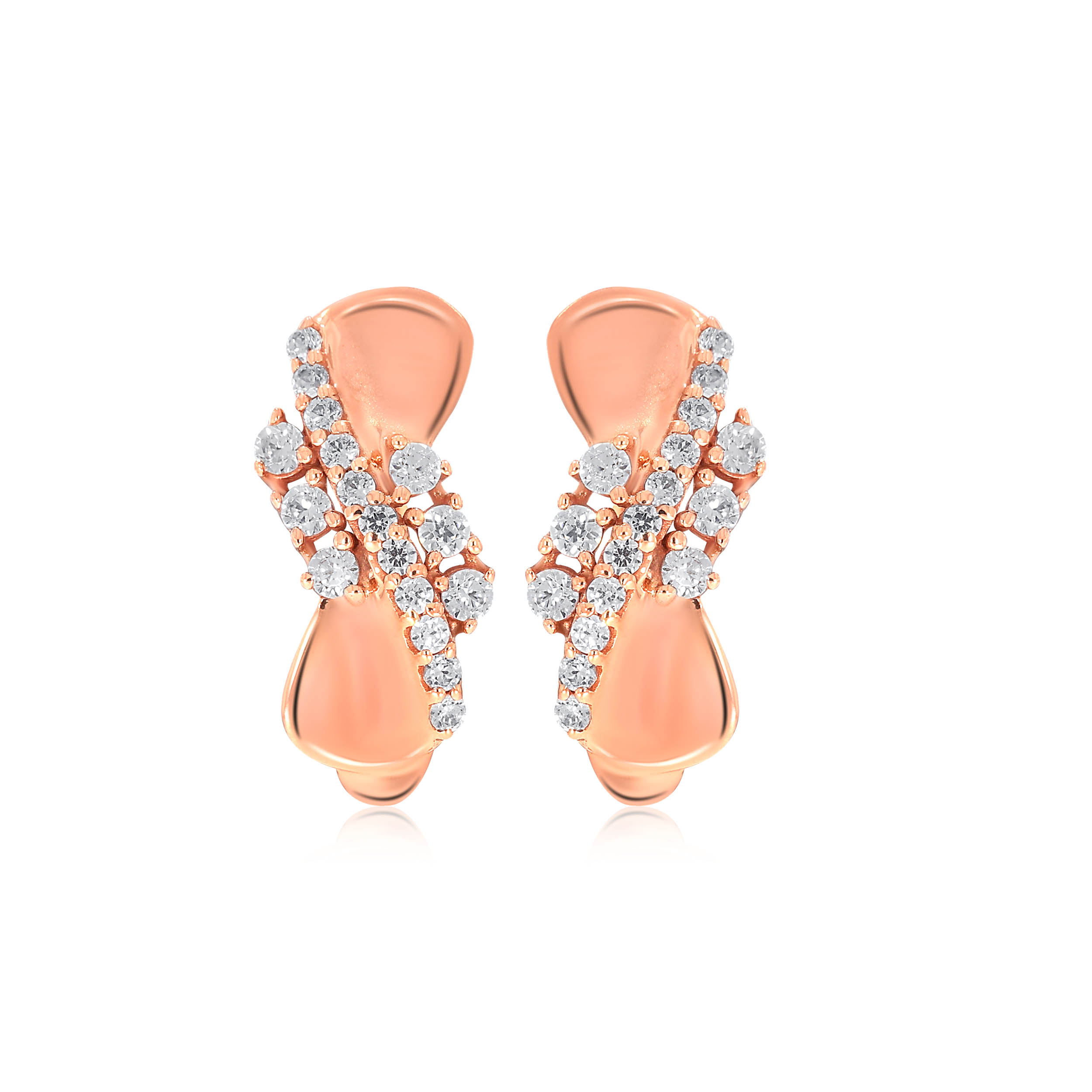 Shiny Bowtie Gold Hoop Earrings - Senco Gold and Diamonds