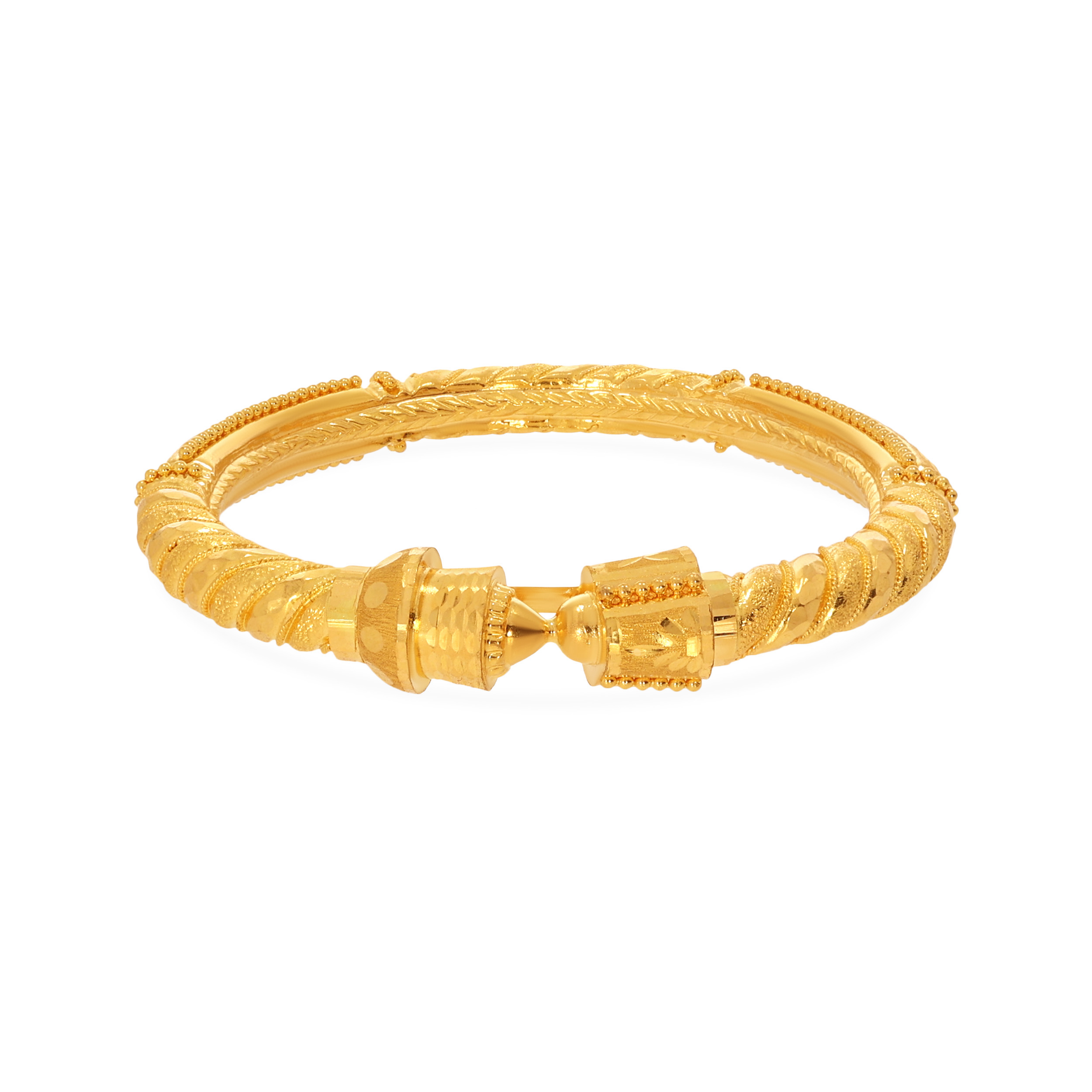 Refined Royalty Gold Mukh Bangle - Senco Gold and Diamonds