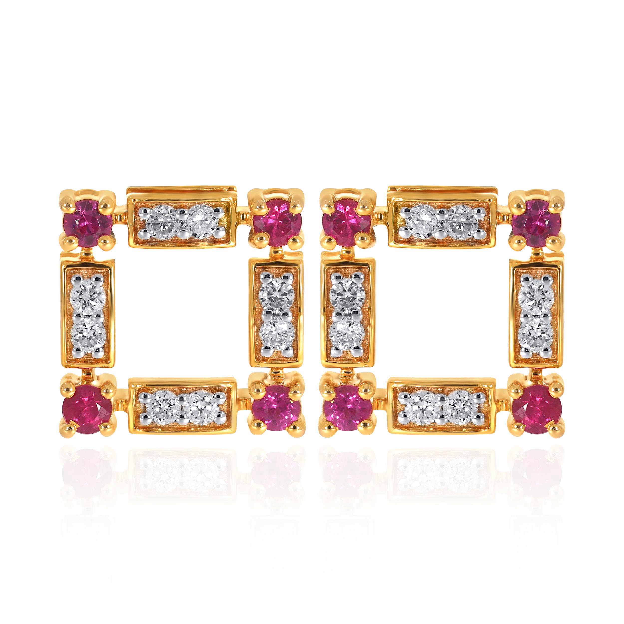 Radiant Square Diamond Studs - Senco Gold and Diamonds