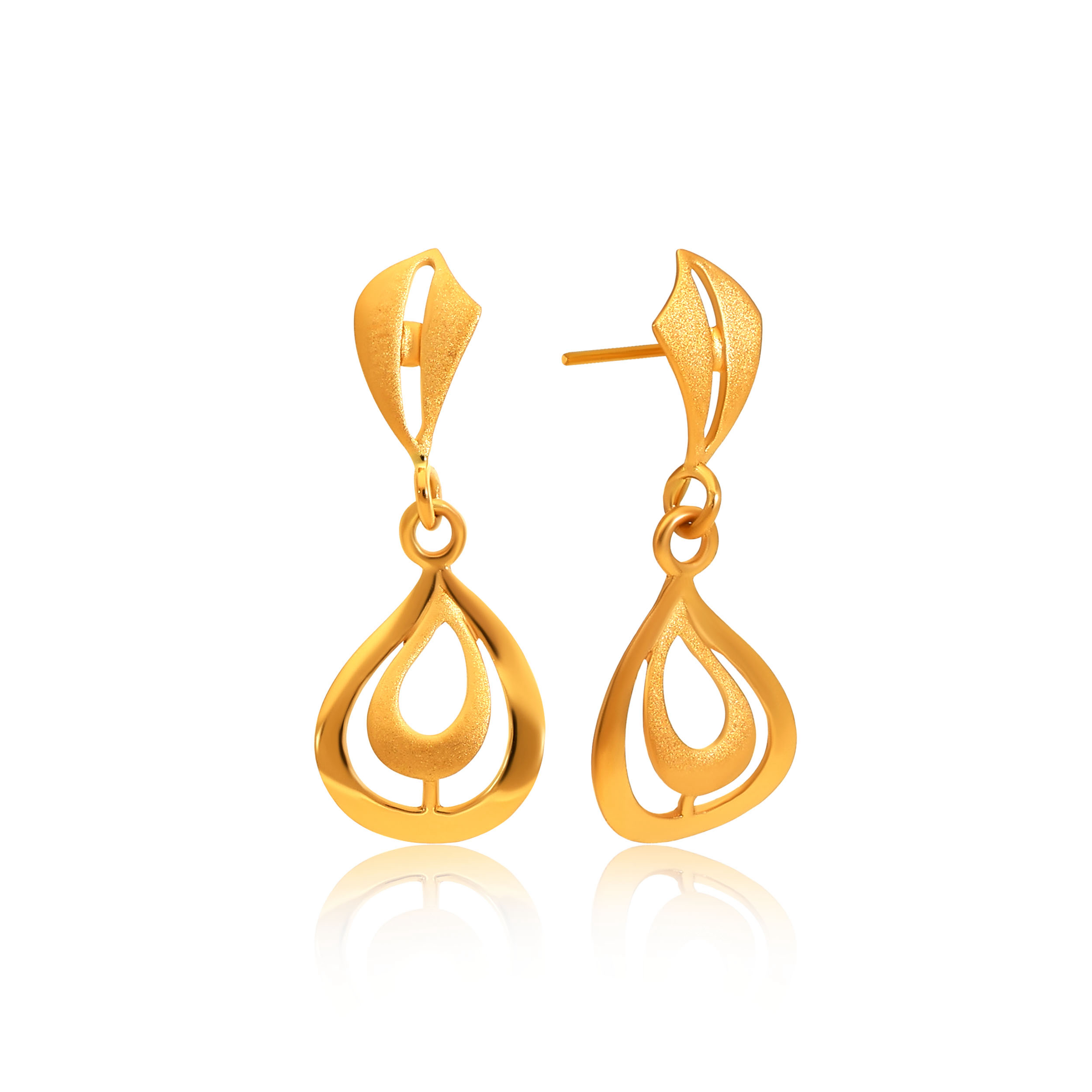 Serene Teardrop Gold Earrings - Senco Gold and Diamonds