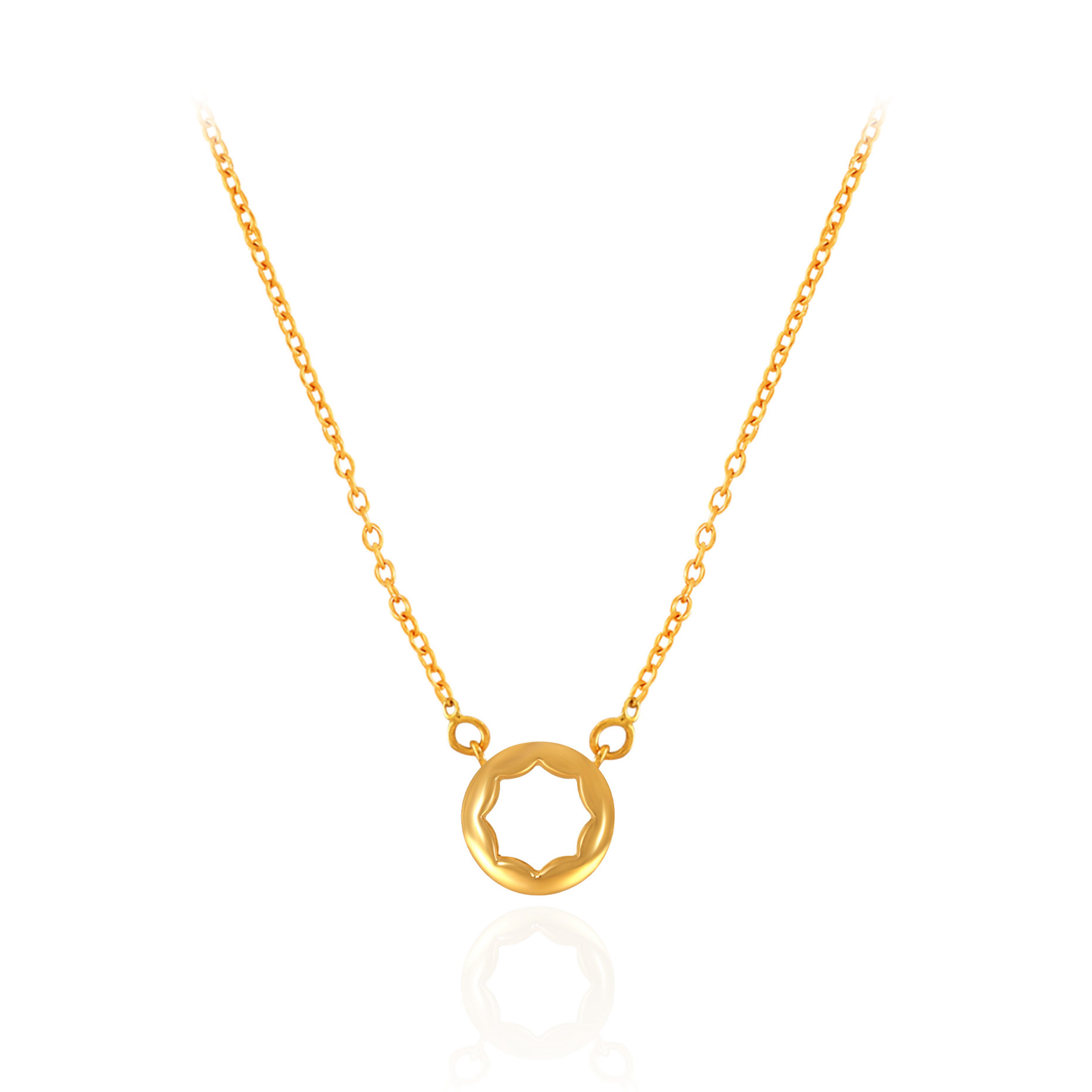 Geometric Starburst Gold Chain Pendant  - Senco Gold and Diamonds