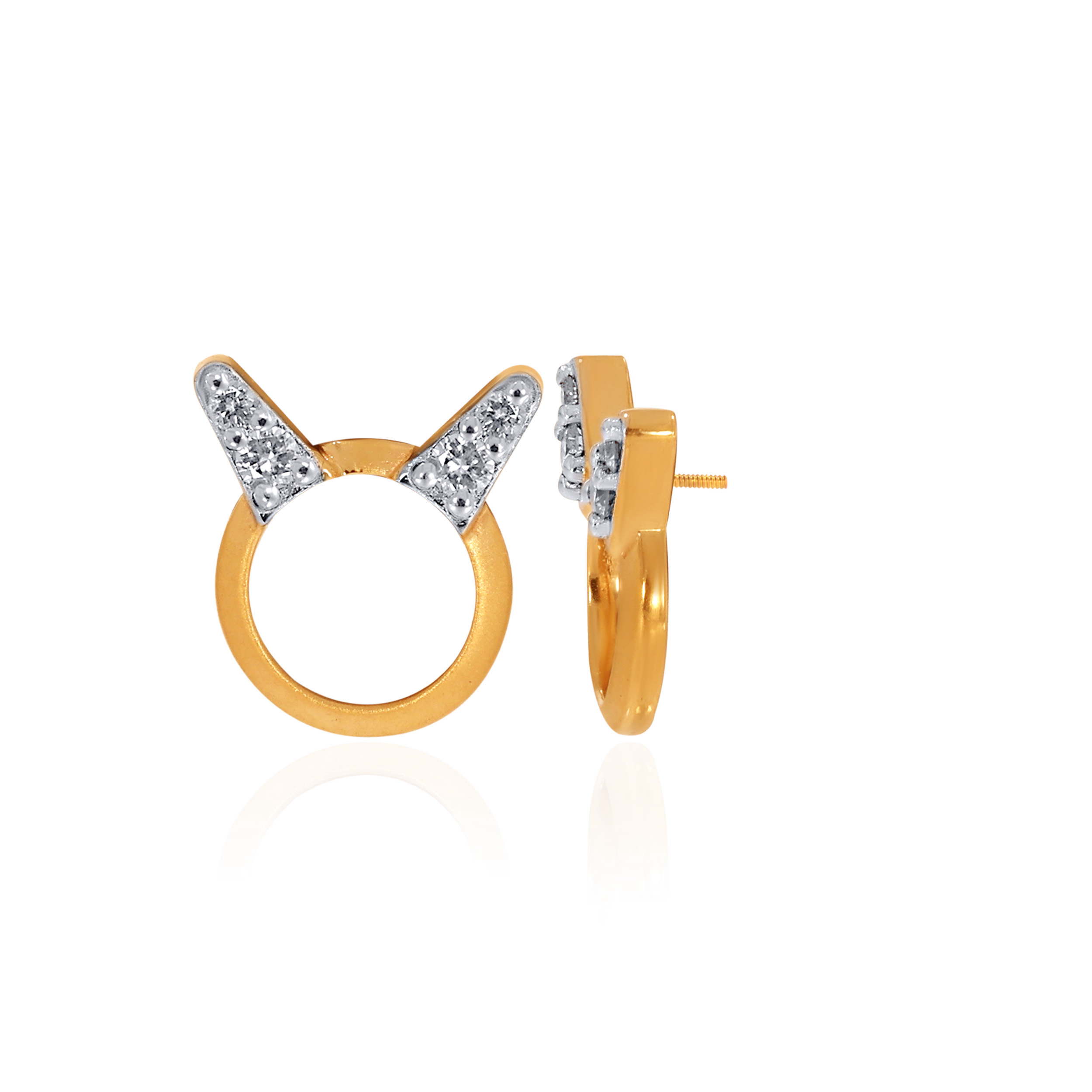 14K Yellow Gold Kids Diamond Studs Earrings-DT-D000790331 - Senco Gold and Diamonds