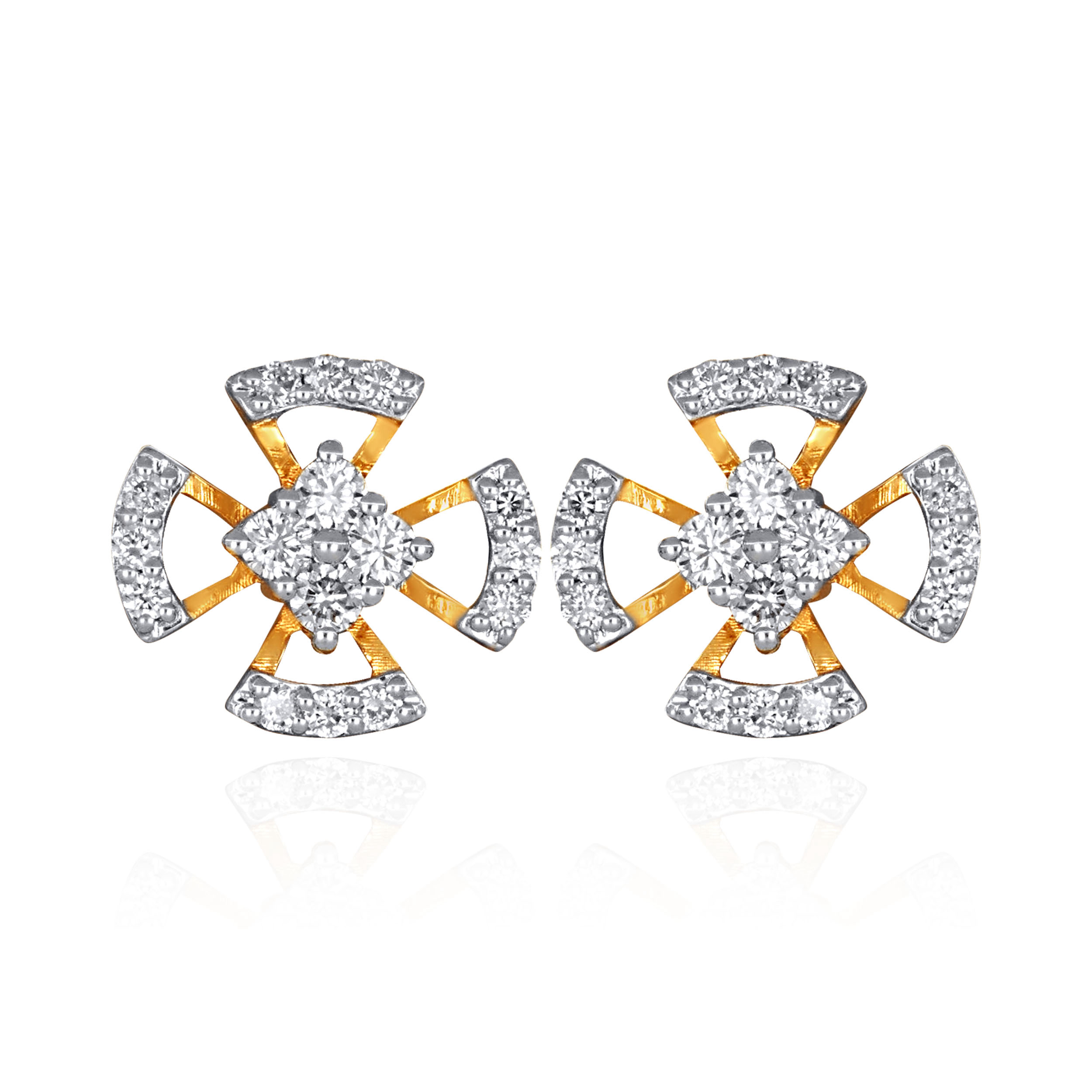 Radiant Quattro Diamond Studs - Senco Gold and Diamonds