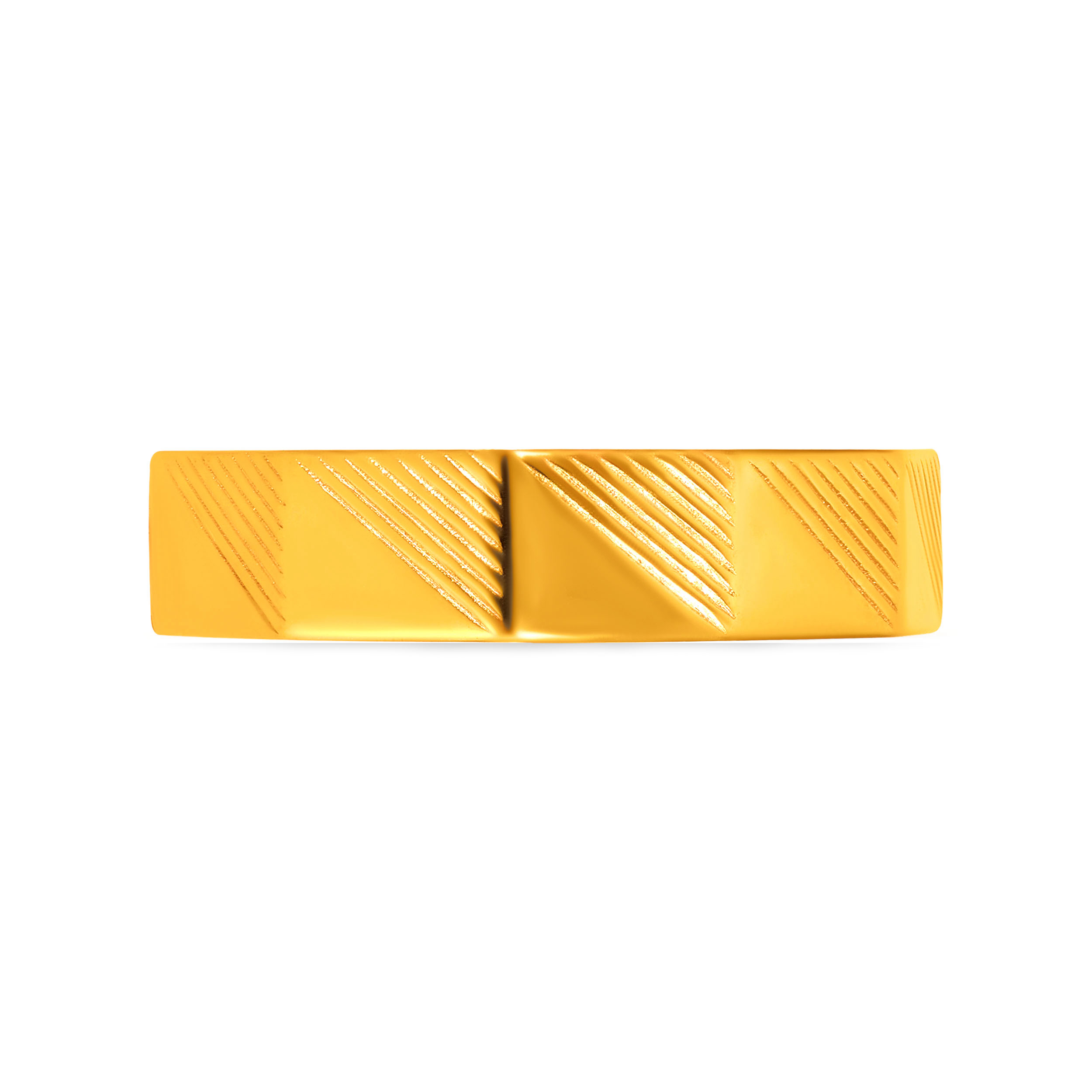 Linear Patterned Gold Men's Ring - Senco Gold and Diamonds
