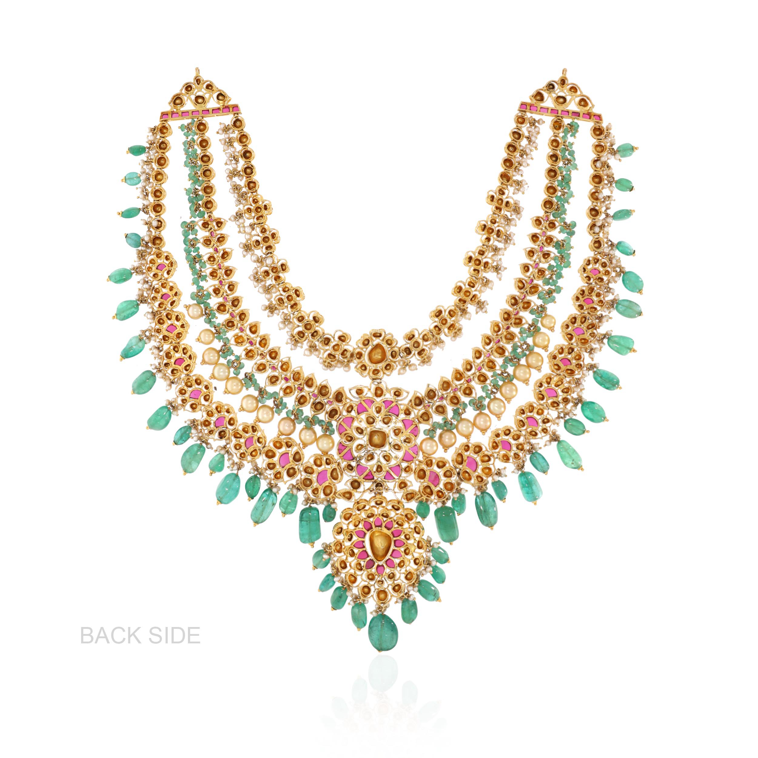 18K Yellow Gold Polki Diamond Necklace-DGN-D000757200 - Senco Gold and Diamonds