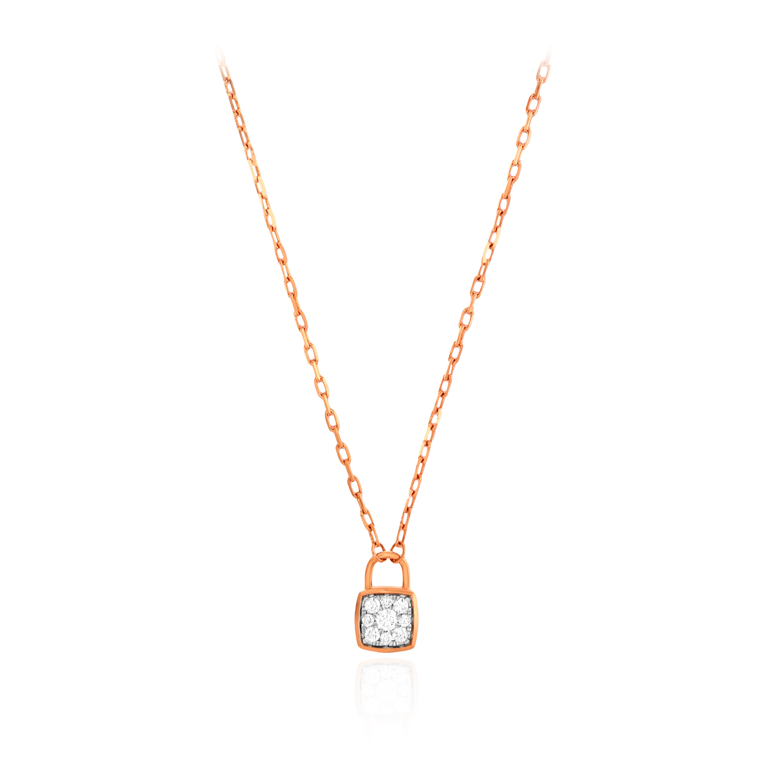 Gleam Square Diamond Chain Pendant - Senco Gold and Diamonds