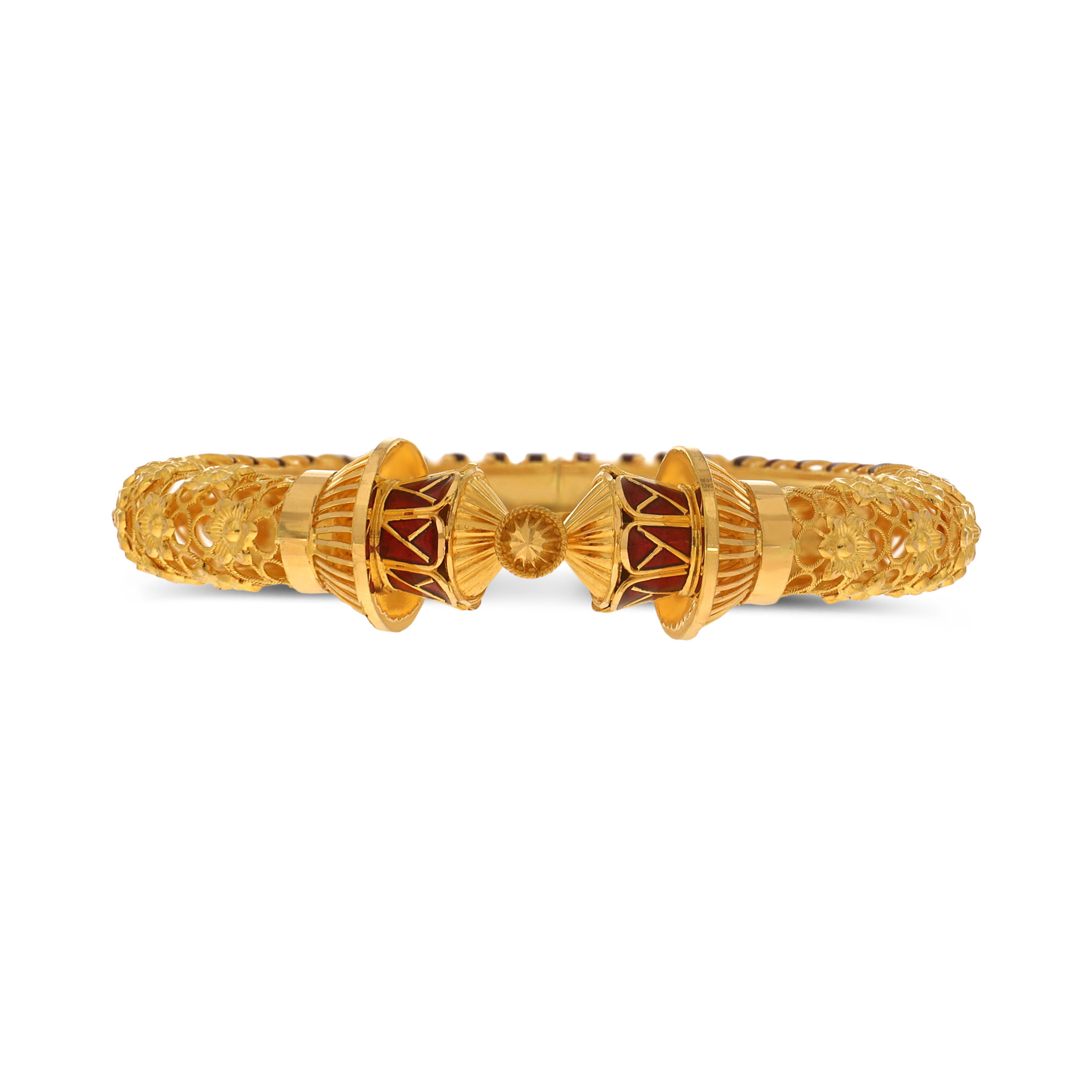Regalia Rouge Gold Mukh Bangle - Senco Gold and Diamonds