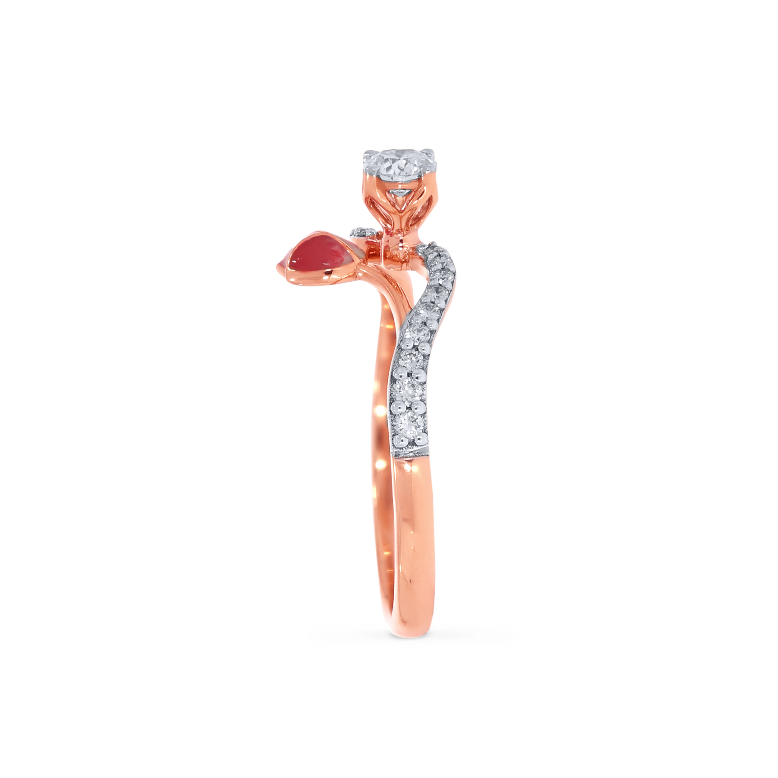 18K Rose Gold Diamond Ring-DLR-D000754604 - Senco Gold and Diamonds