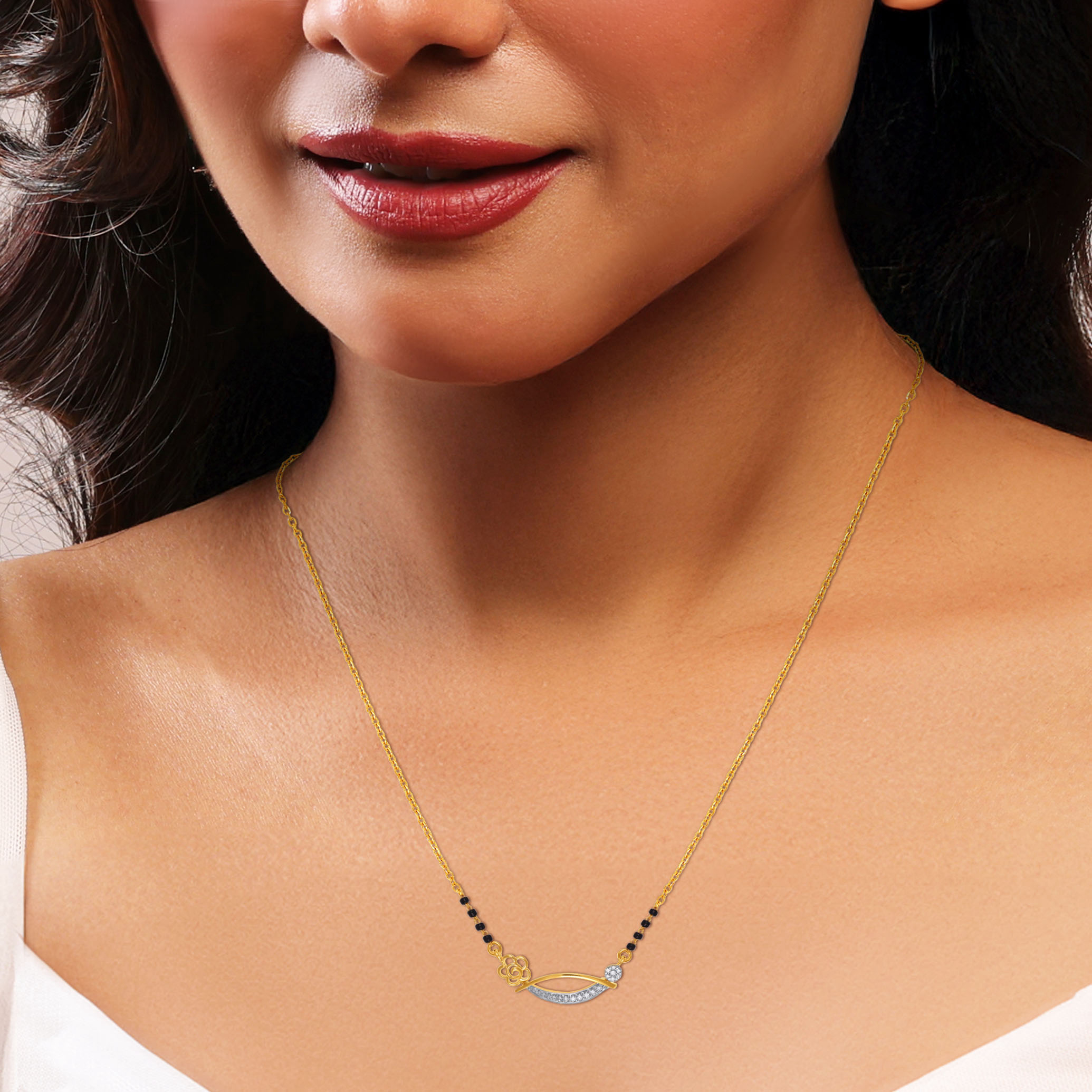 Minimalist Love Diamond Mangalsutra - Senco Gold and Diamonds