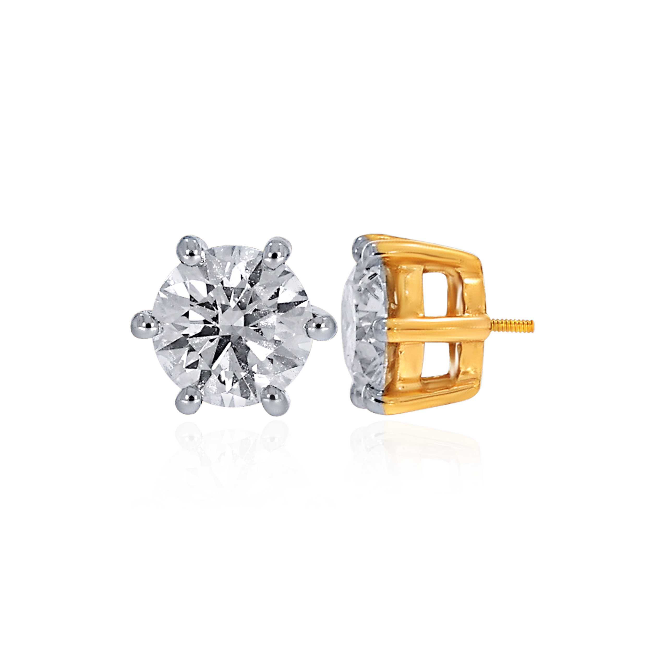 Fire Of Solitaire Men's Earrings - Senco Gold and Diamonds