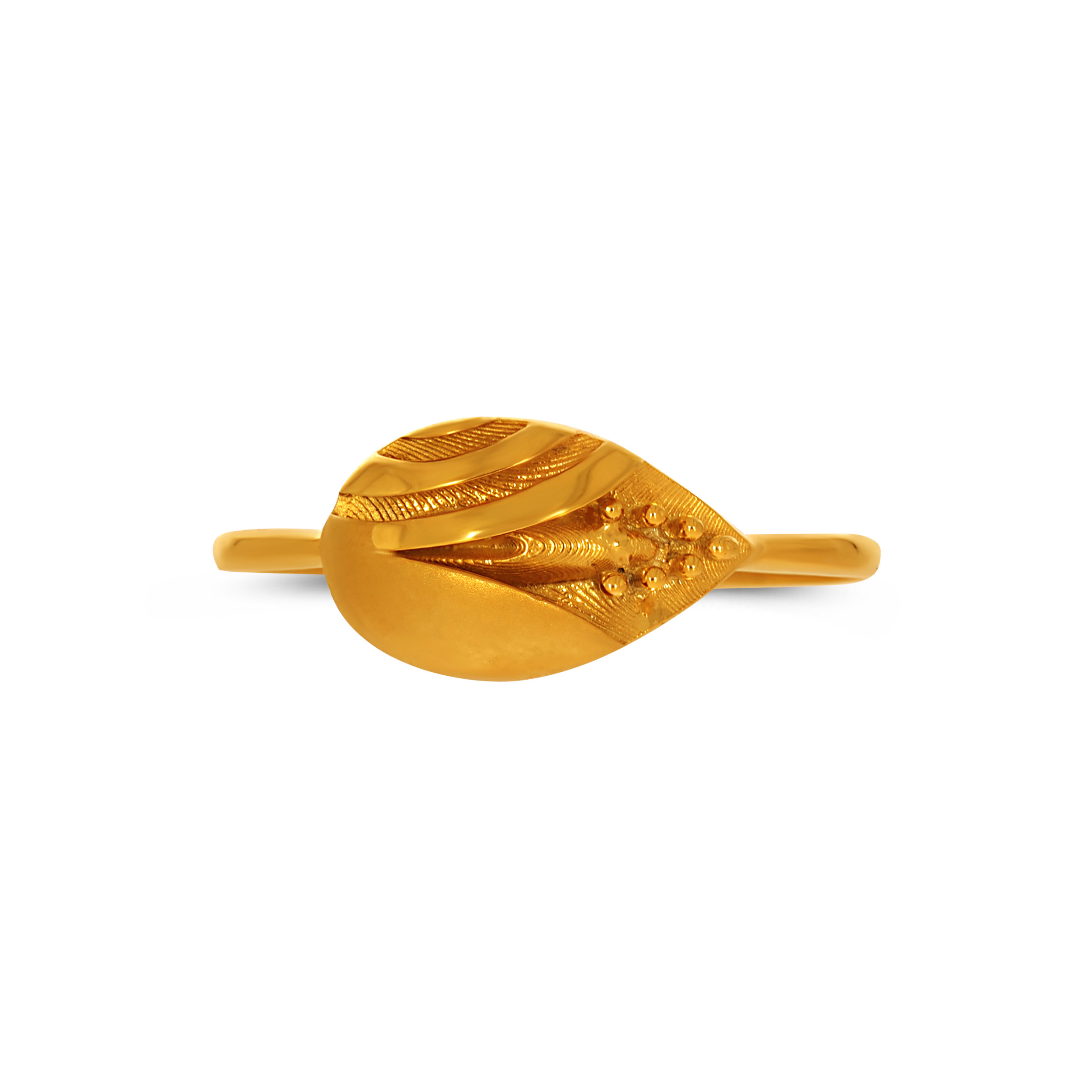 Textured Whisper Leaf Gold Ring - Senco Gold and Diamonds