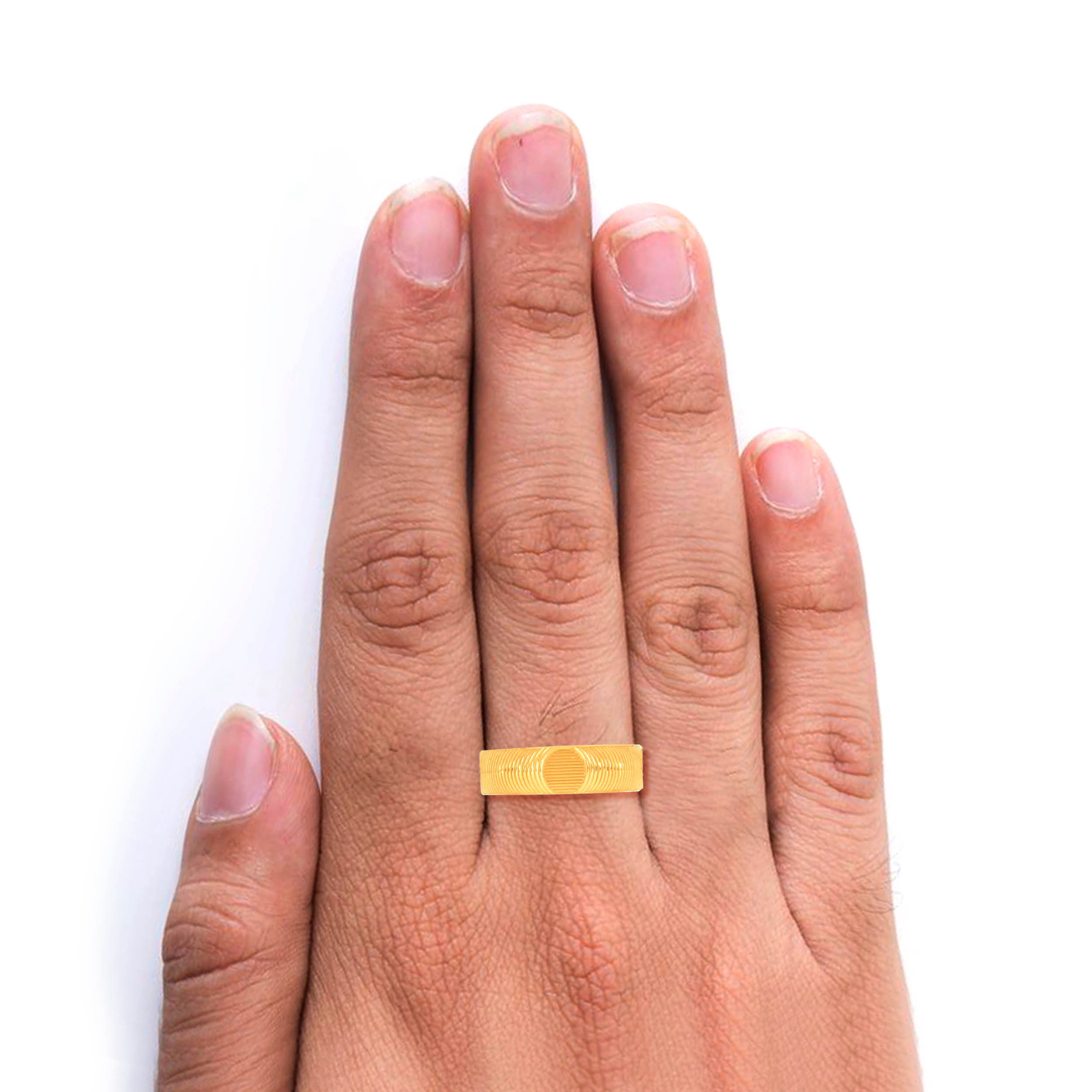 Crafted Wave Gold Men's Ring - Senco Gold and Diamonds