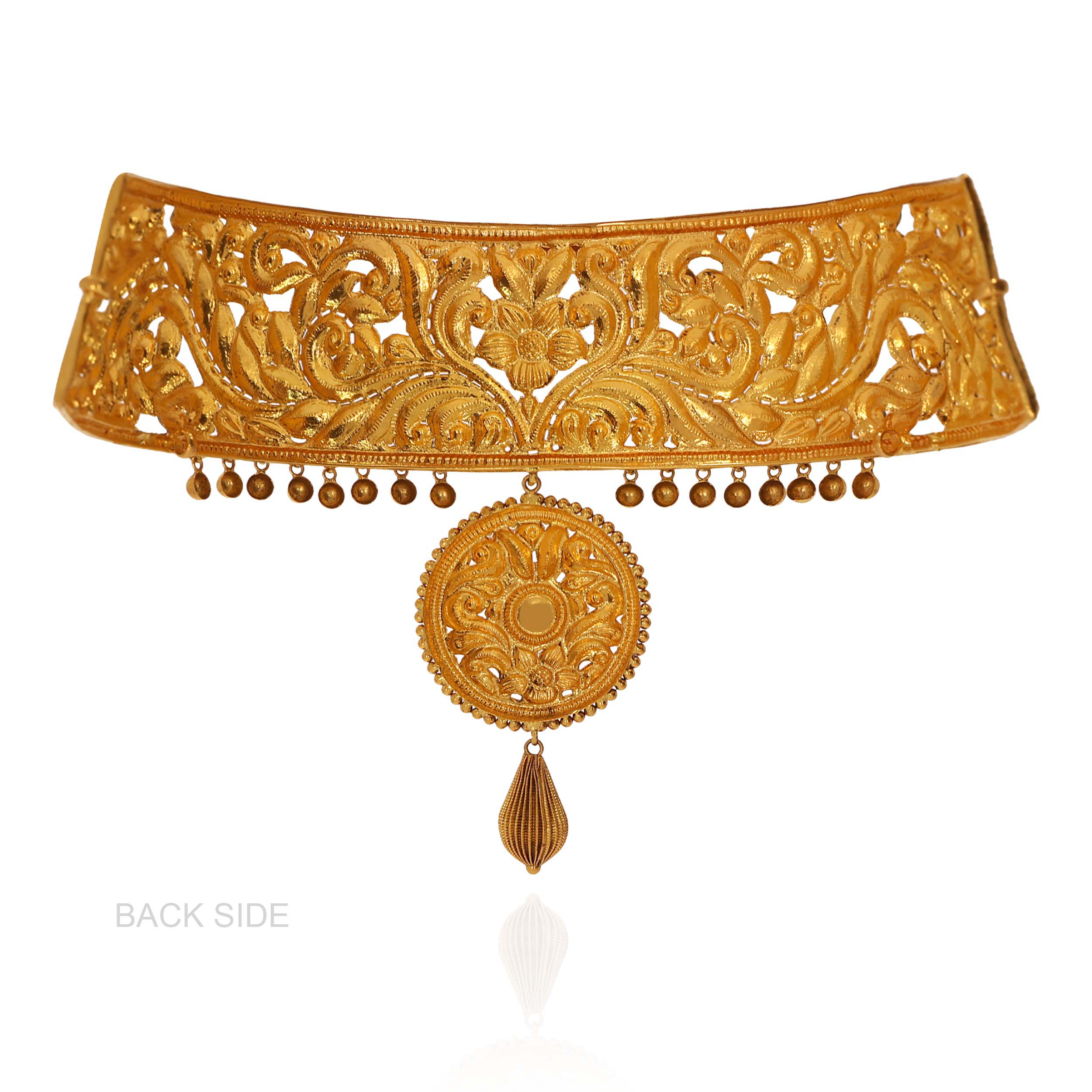 Ornate Vine Antique Gold Choker - Senco Gold and Diamonds