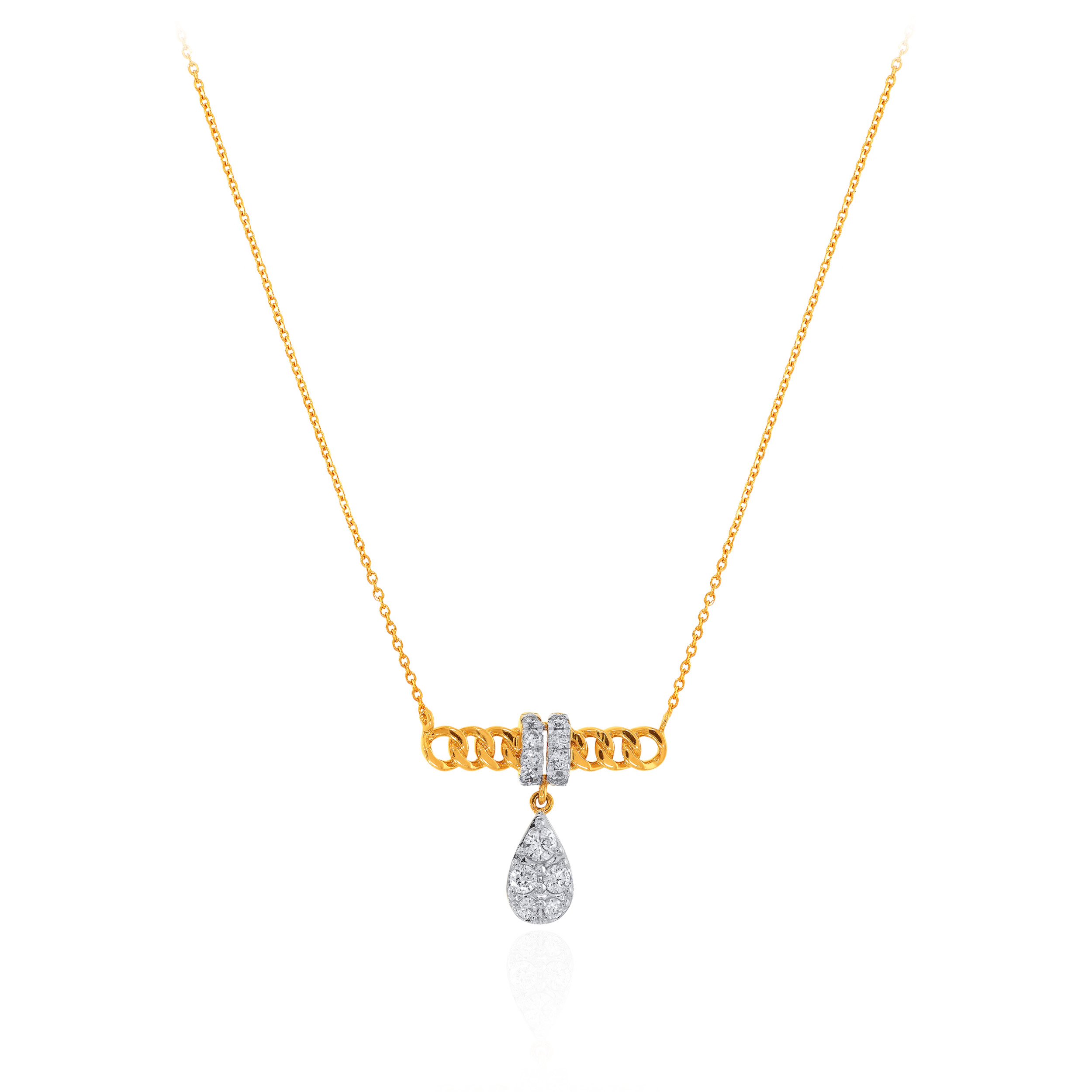 14K Yellow Gold Diamond Chain Pendant-DCP-D000772711 - Senco Gold and Diamonds