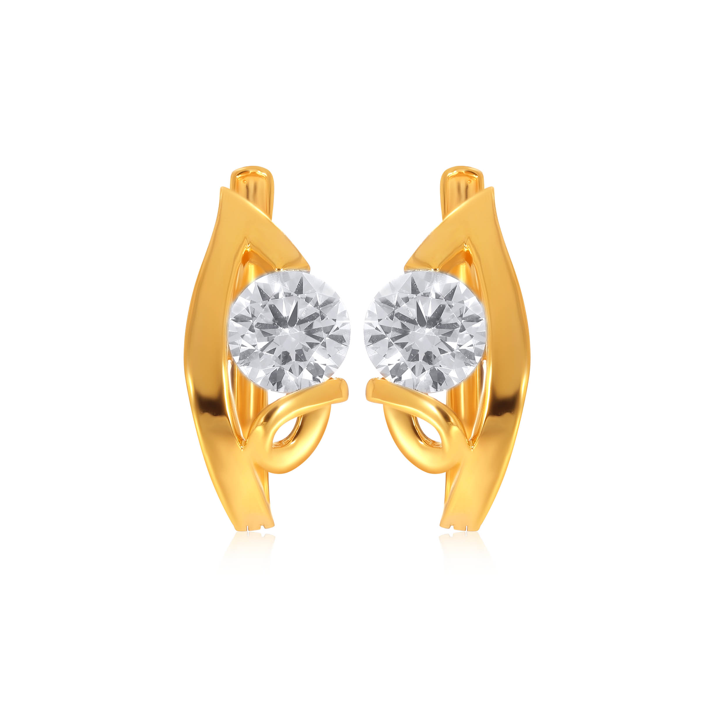 Elegant Bud Gold Hoop Earrings - Senco Gold and Diamonds