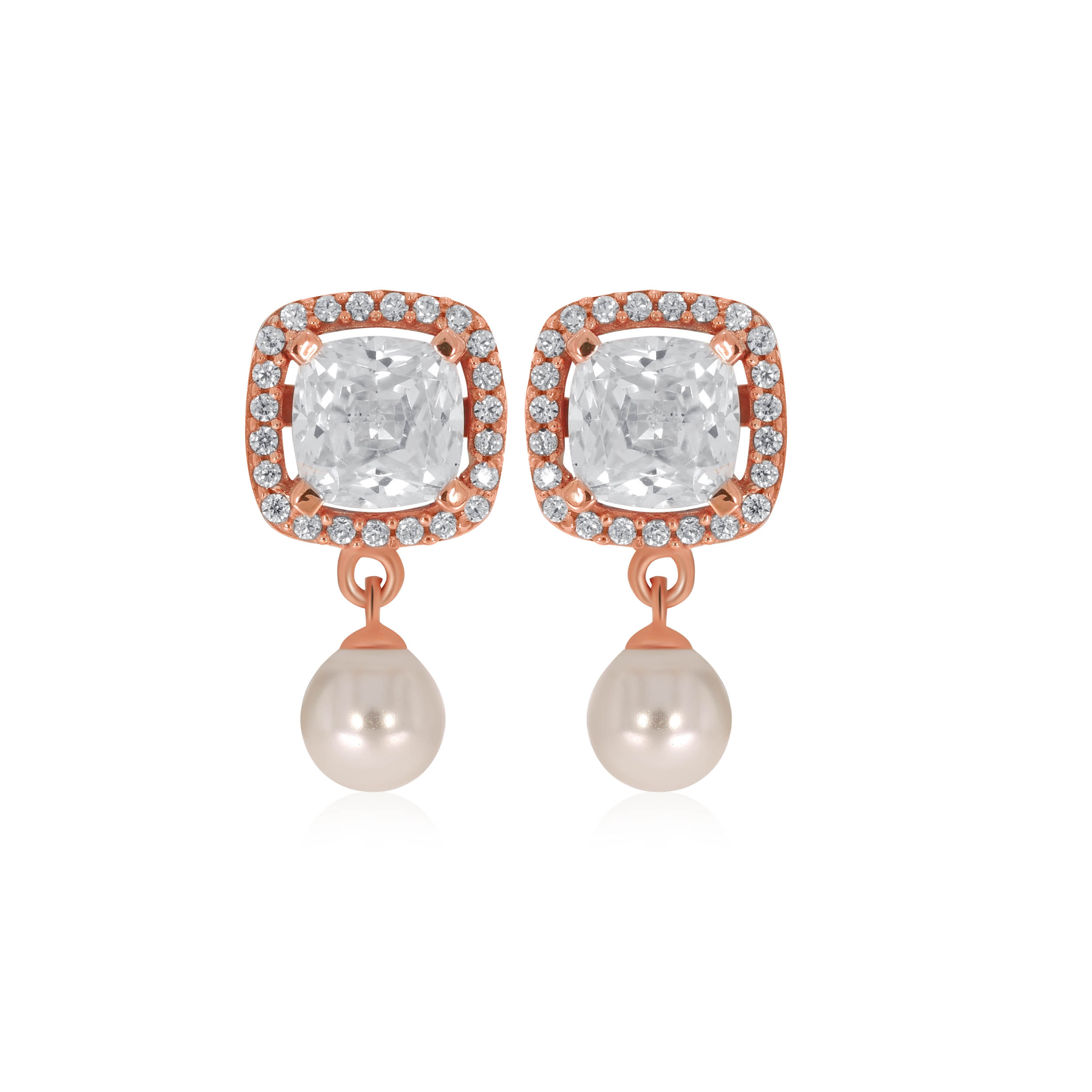 Rosy Elegance Gold Studs - Senco Gold and Diamonds
