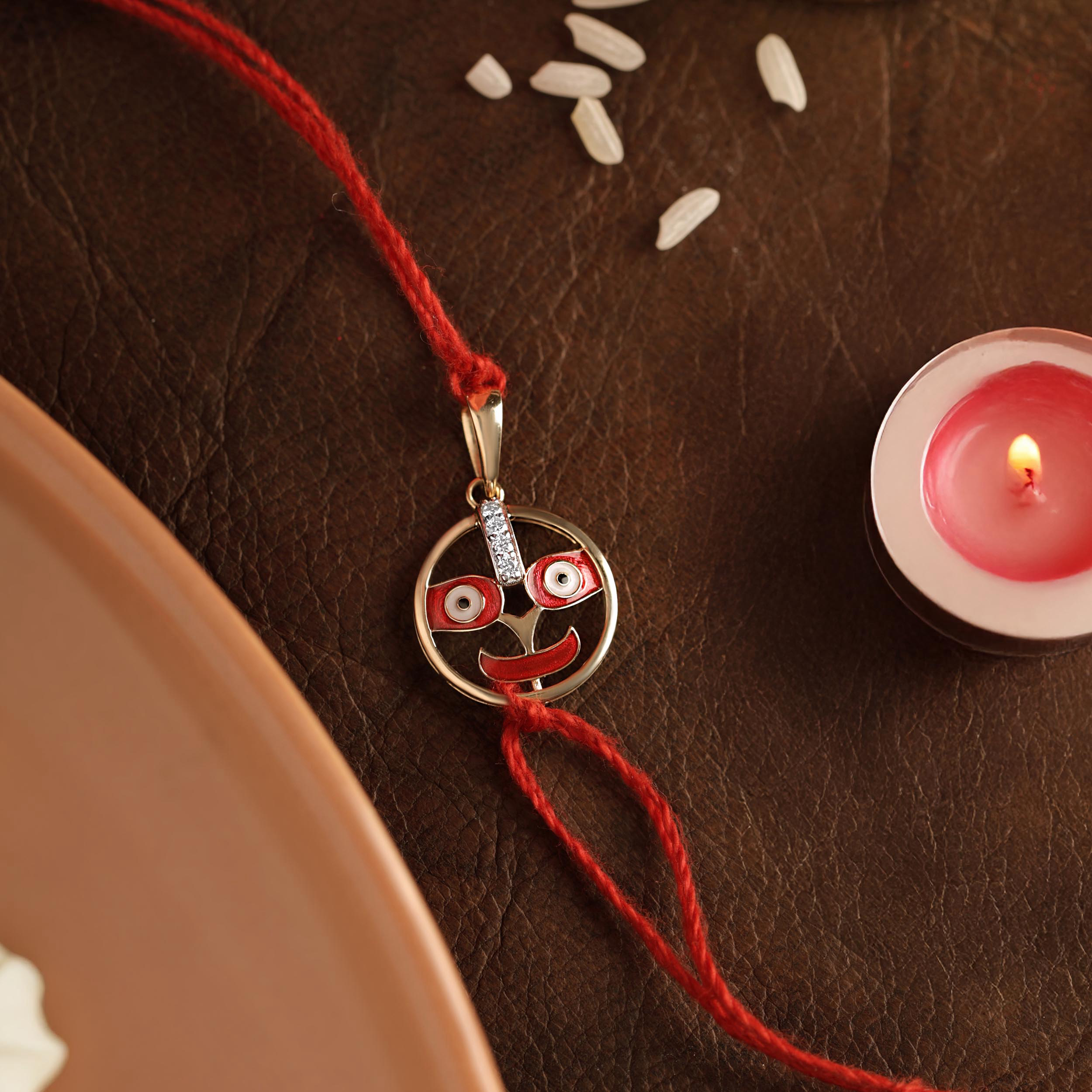 Festive Blessings Jagannath Diamond Rakhi Pendant - Senco Gold and Diamonds