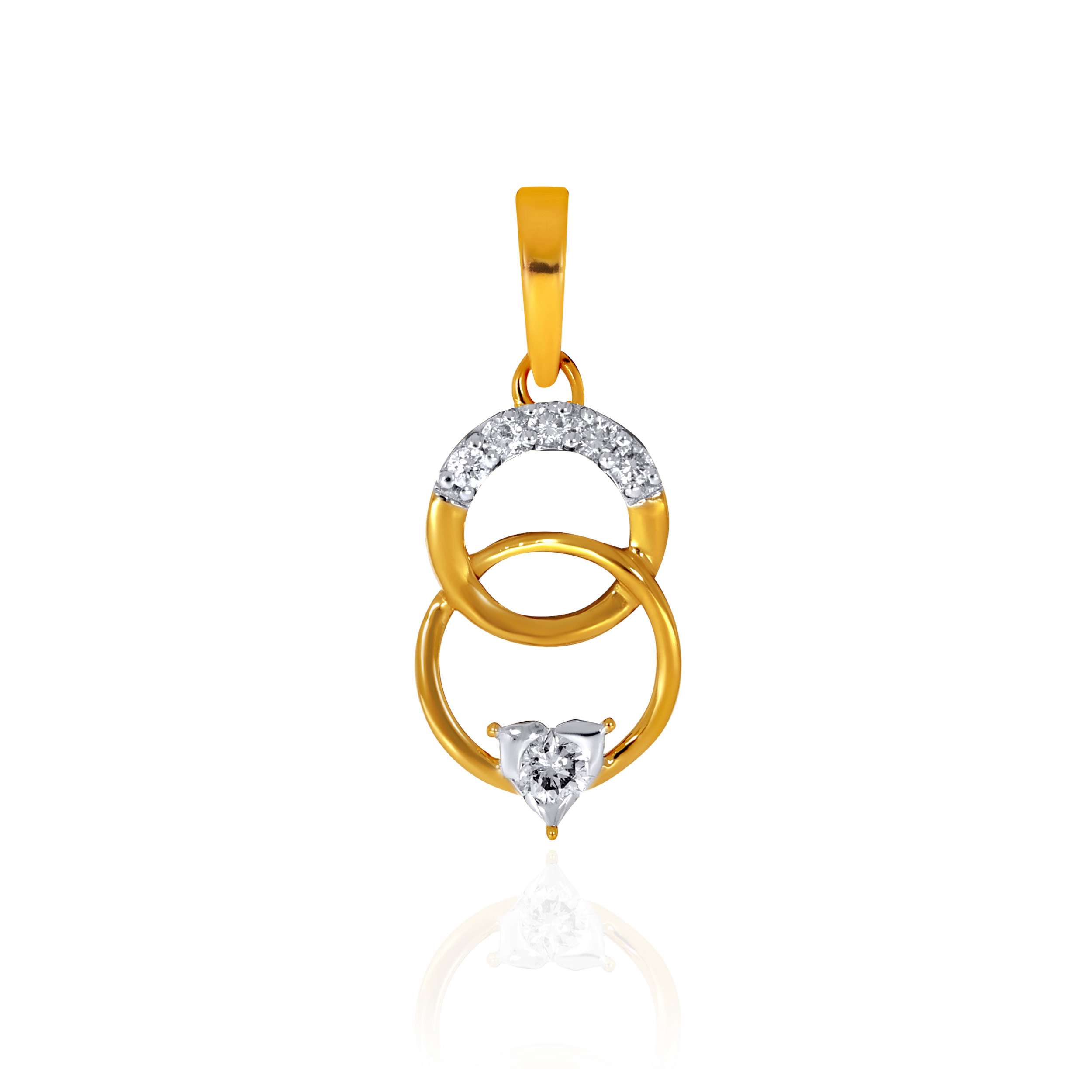 Twin Loop Circles Diamond Pendant - Senco Gold and Diamonds