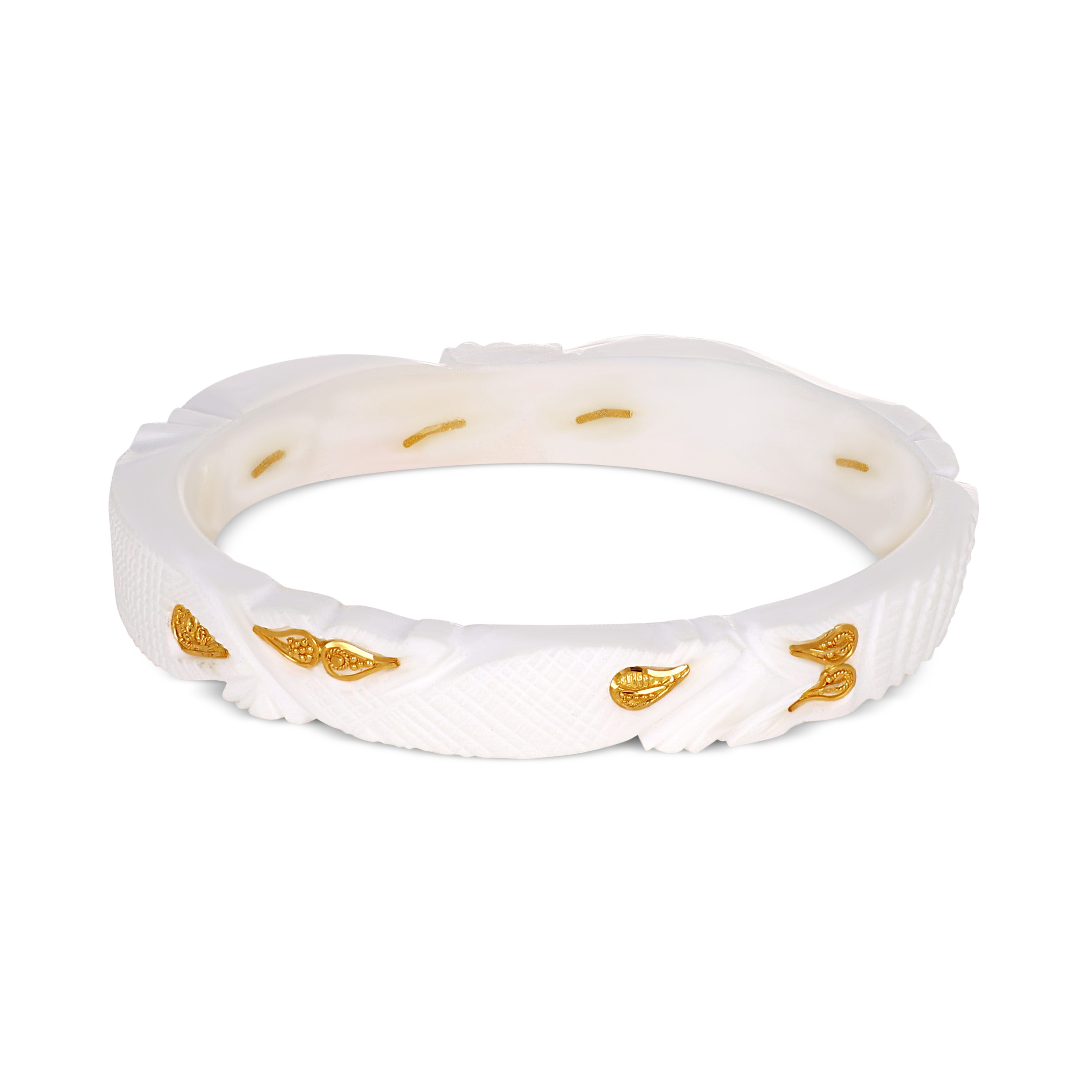 Sacred Elegance Gold Sankha Bangle - Senco Gold and Diamonds
