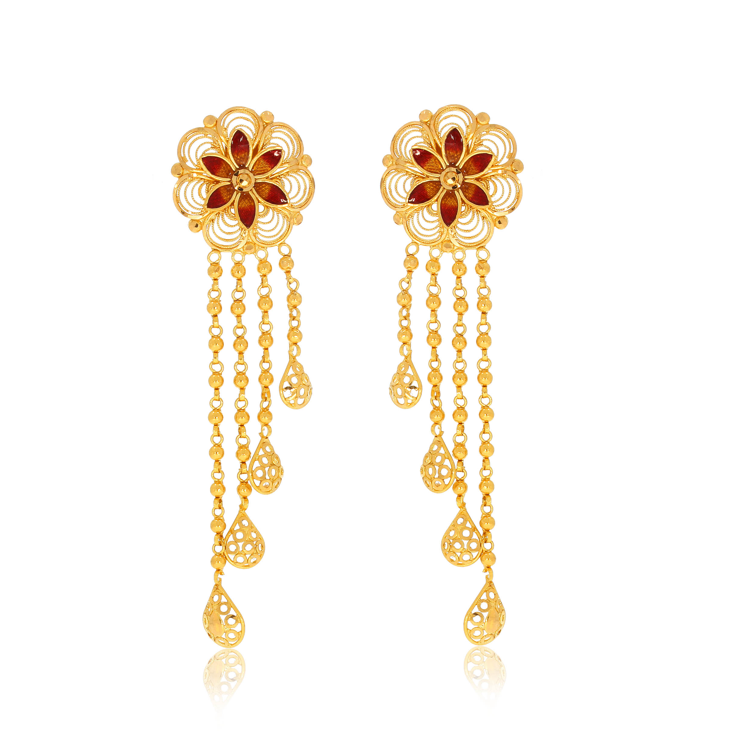 Floral Art Gold Earrings - Senco Gold and Diamonds
