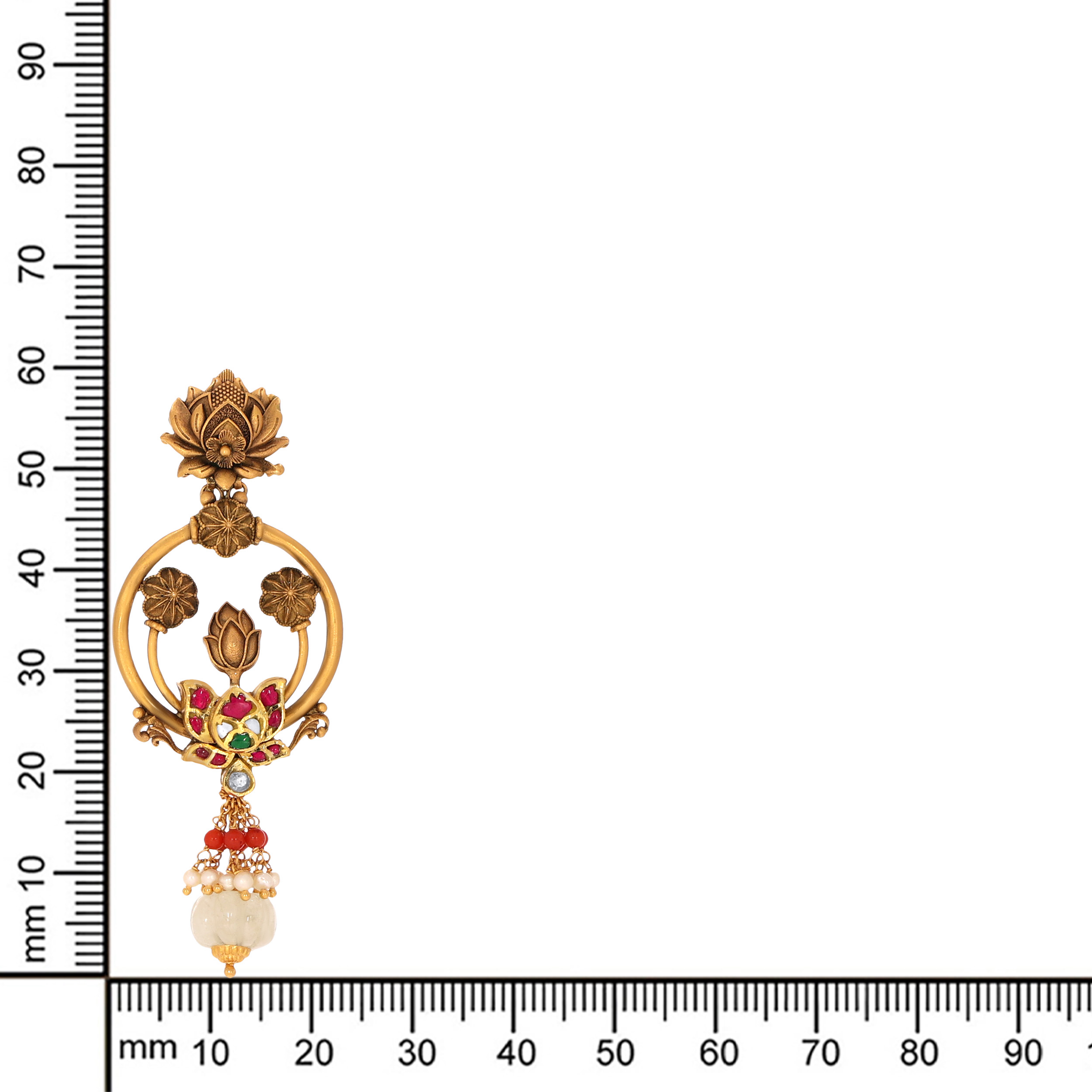 22K Yellow Gold Kundan Earrings-GPGN-D000788486 - Senco Gold and Diamonds