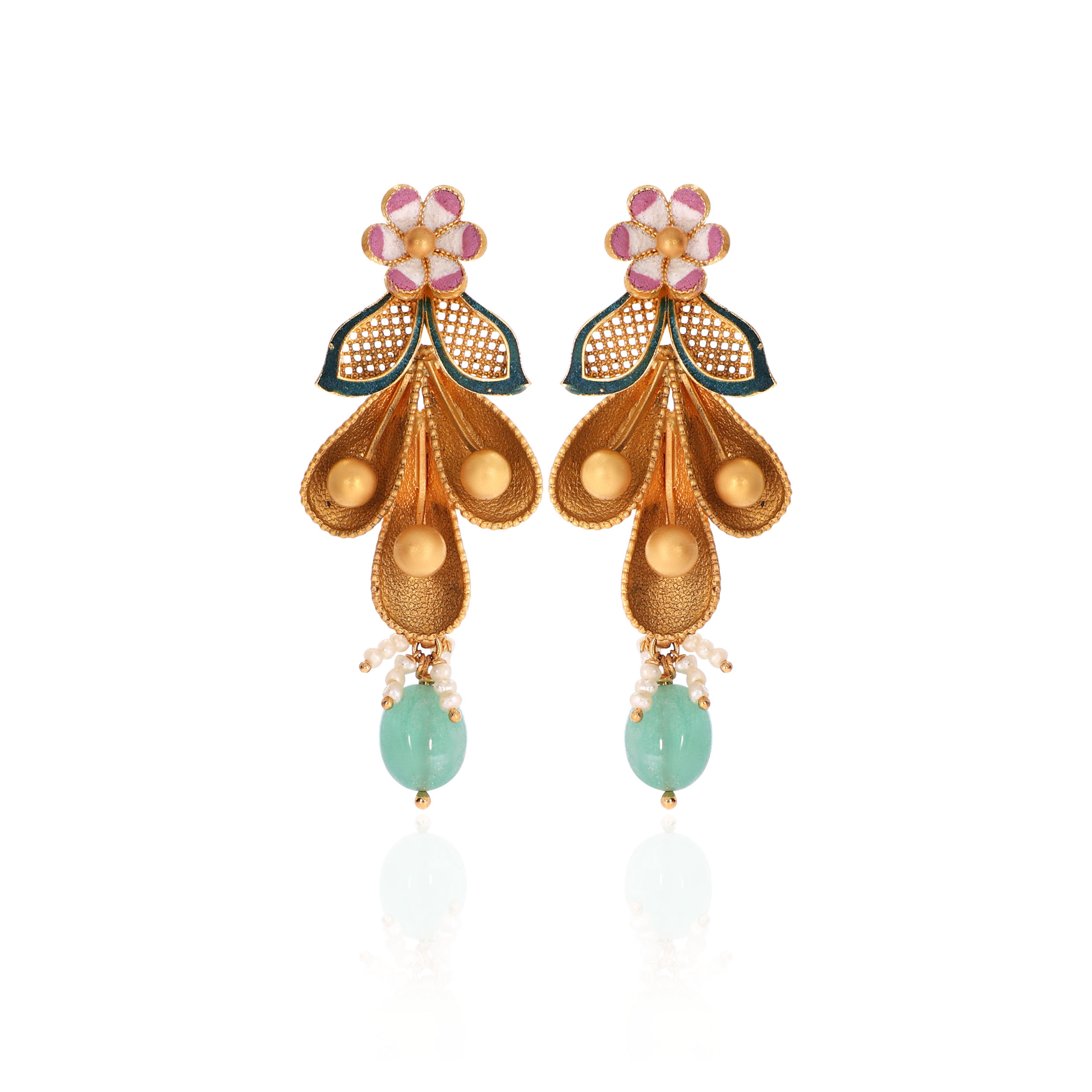 22K Yellow Gold Drop Earrings-GPNGP-D000765134 - Senco Gold and Diamonds