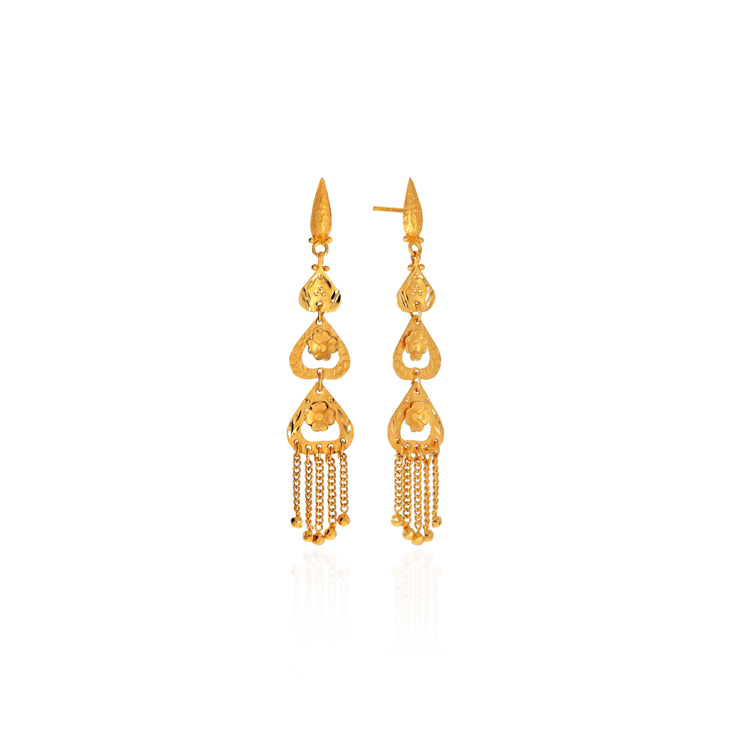 Cascading Bloom Gold Earrings - Senco Gold and Diamonds