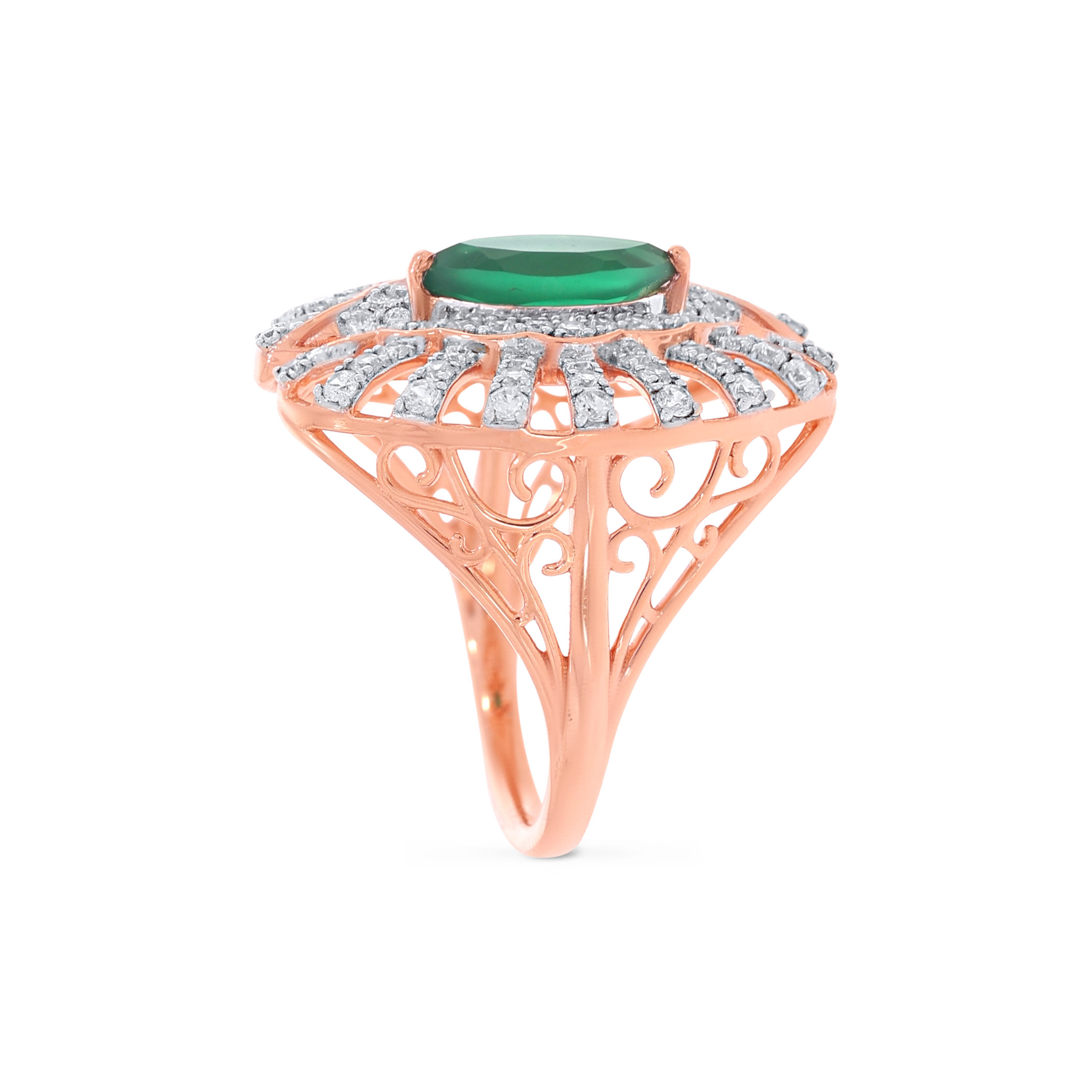 18K Rose Gold Diamond Ring-DLR-D000784652 - Senco Gold and Diamonds