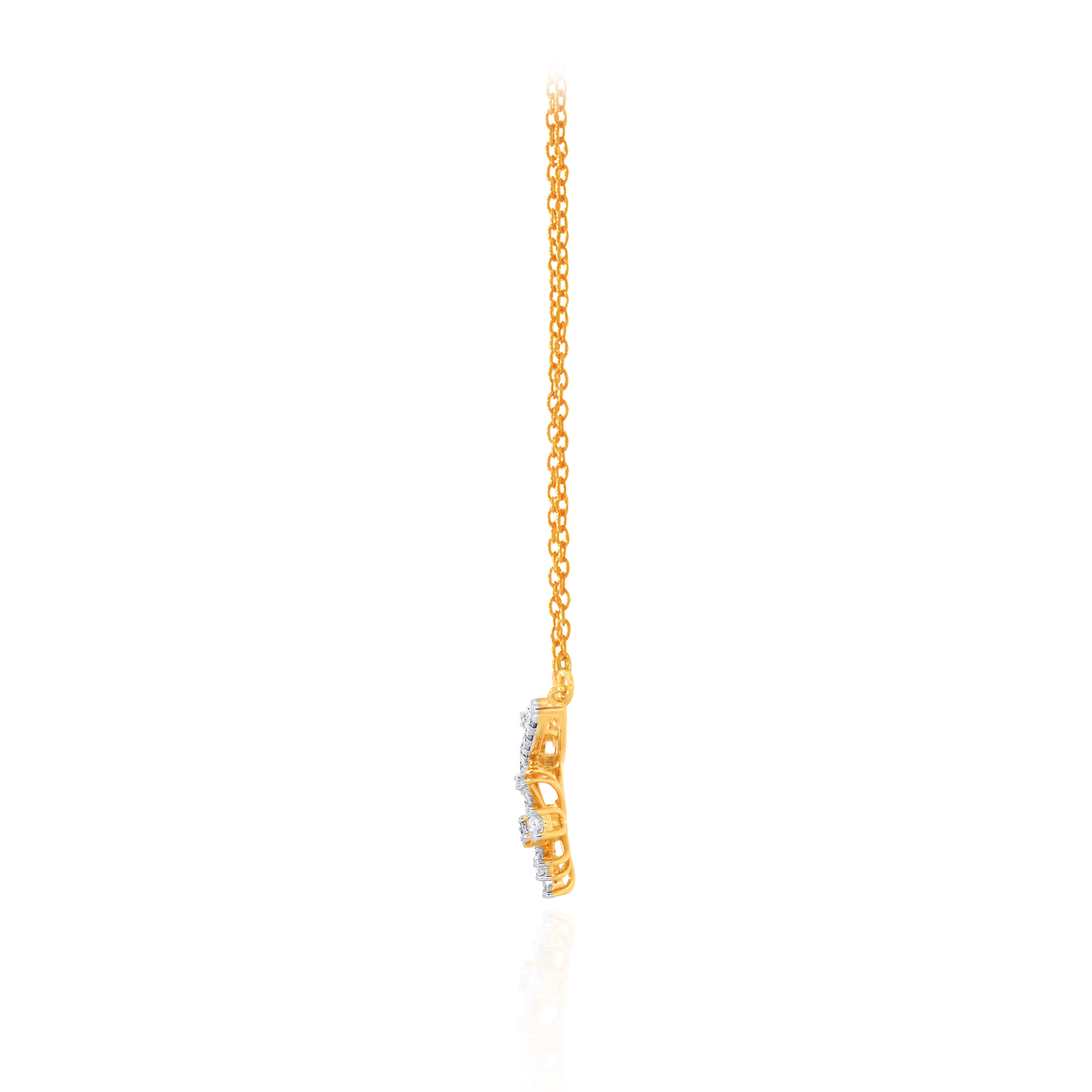 Lyrical Swirl Diamond Chain Pendant - Senco Gold and Diamonds