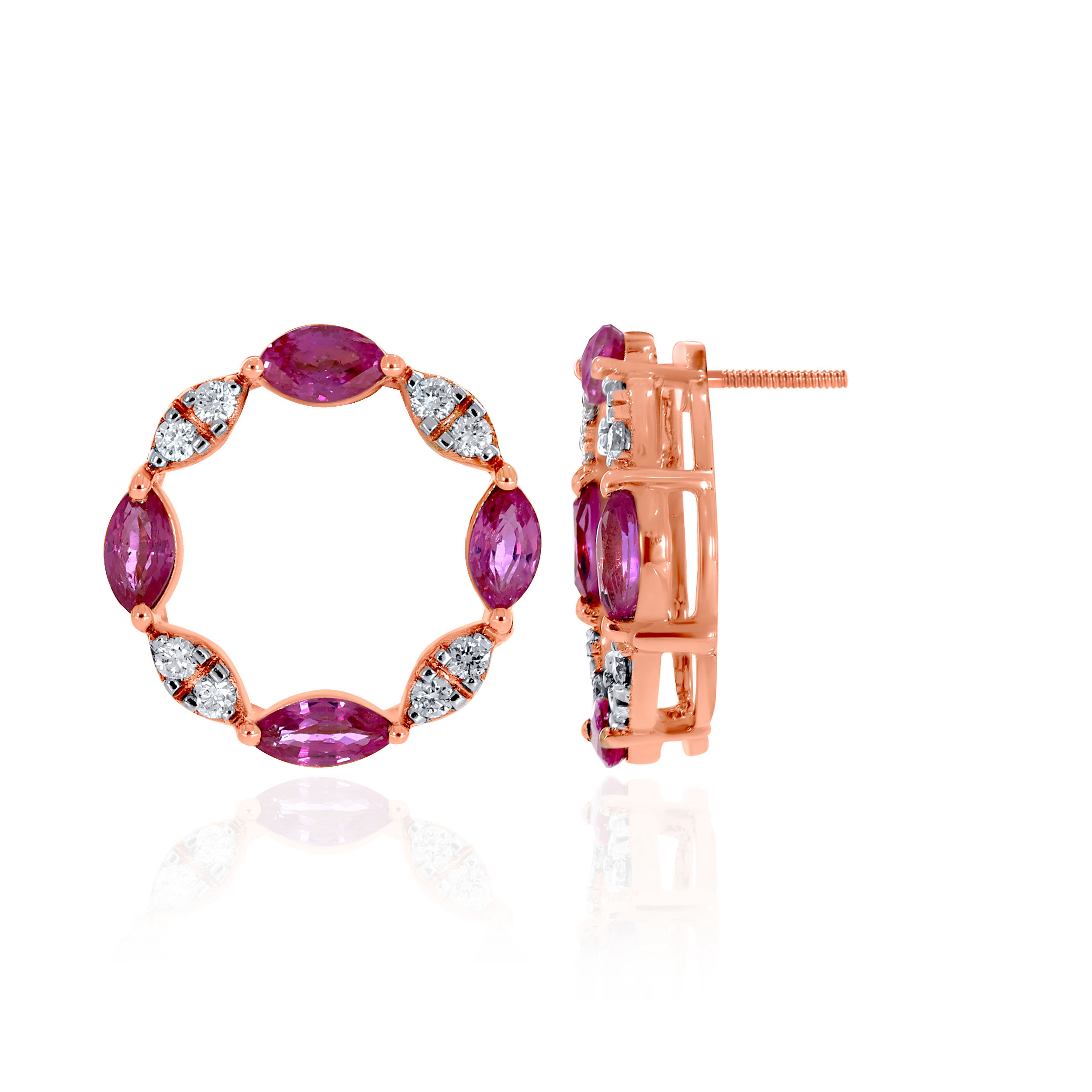 Starlight Circle Diamond Studs - Senco Gold and Diamonds