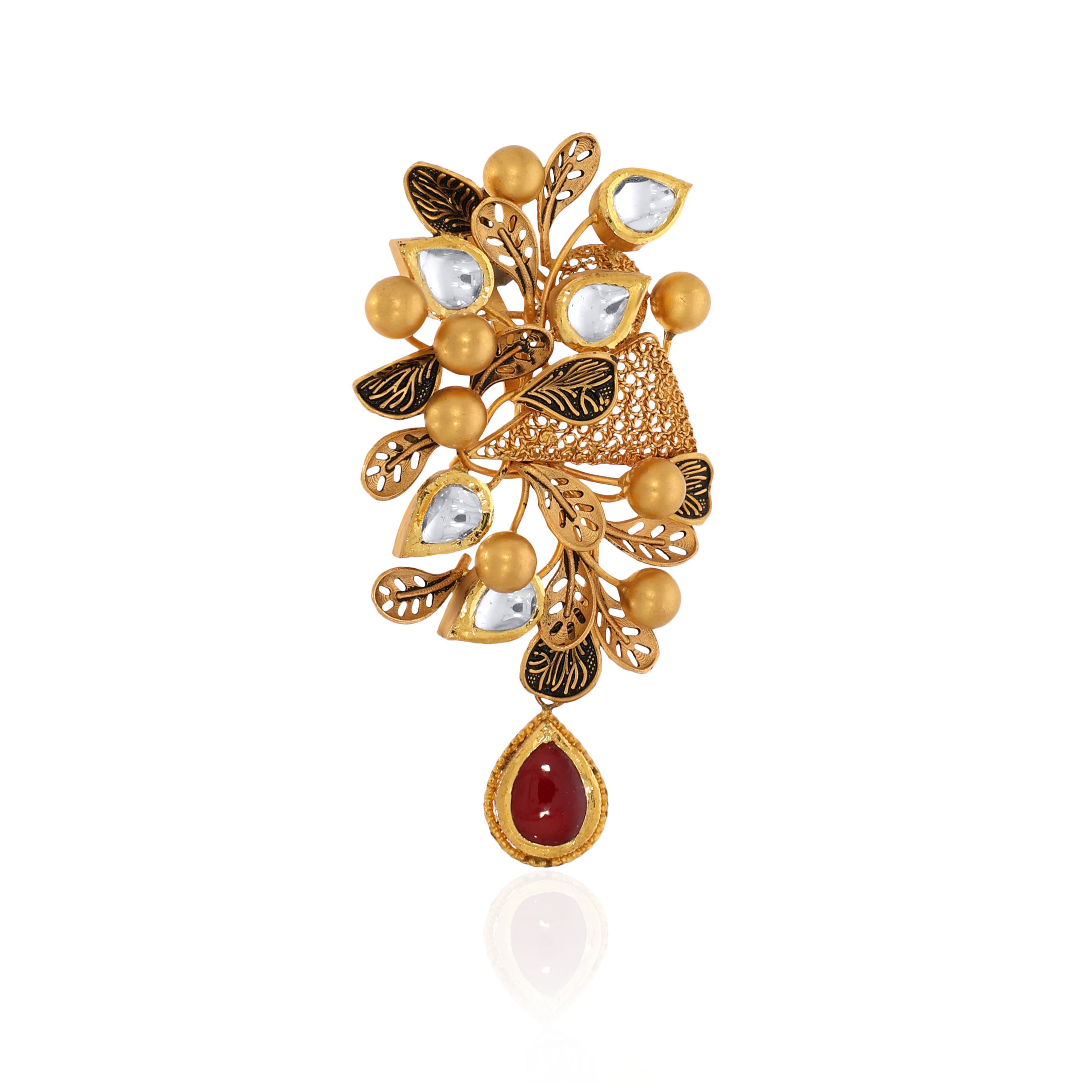 22K Yellow Gold Kundan Pendant-GPN-D000670255 - Senco Gold and Diamonds