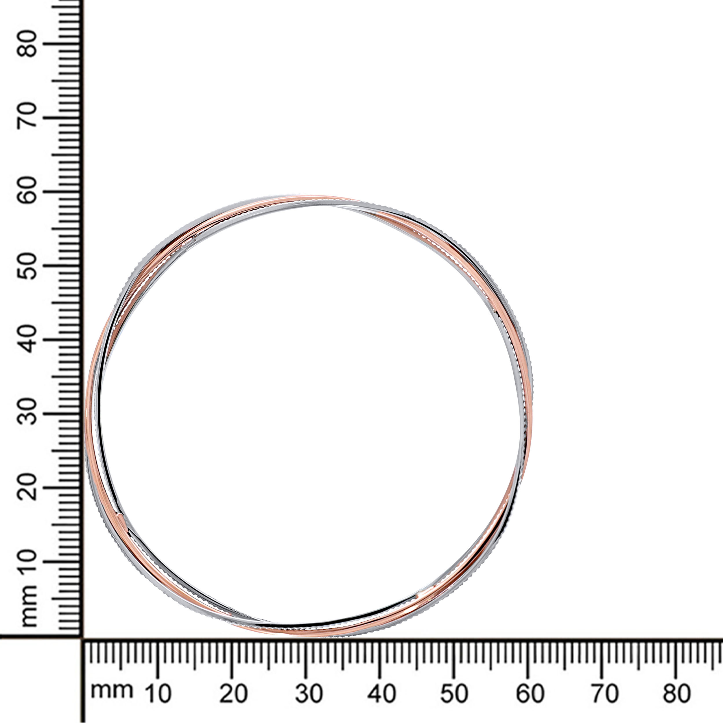 Trio Overlap Platinum Bangle - Senco Gold and Diamonds