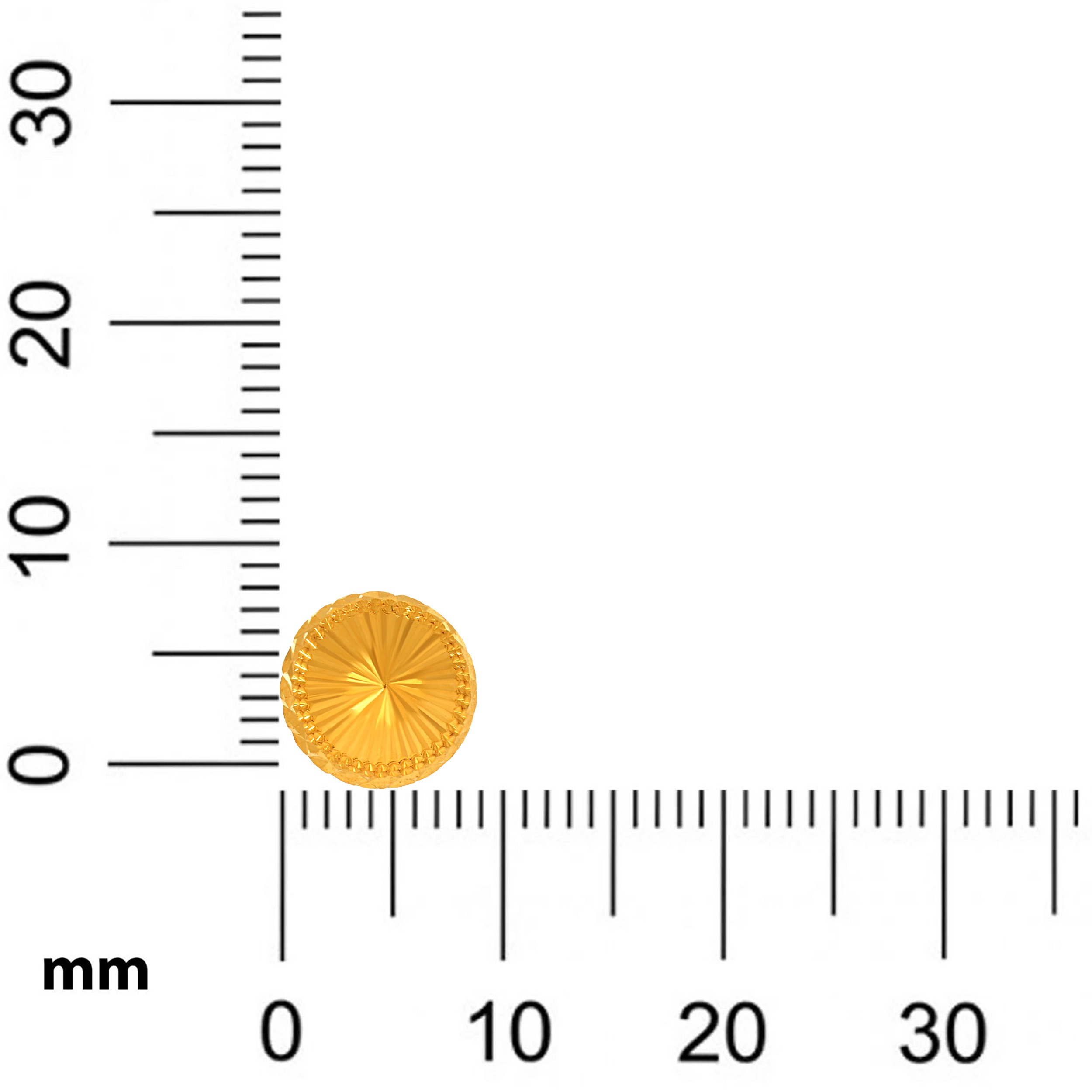 Radiant Button Gold Studs - Senco Gold and Diamonds