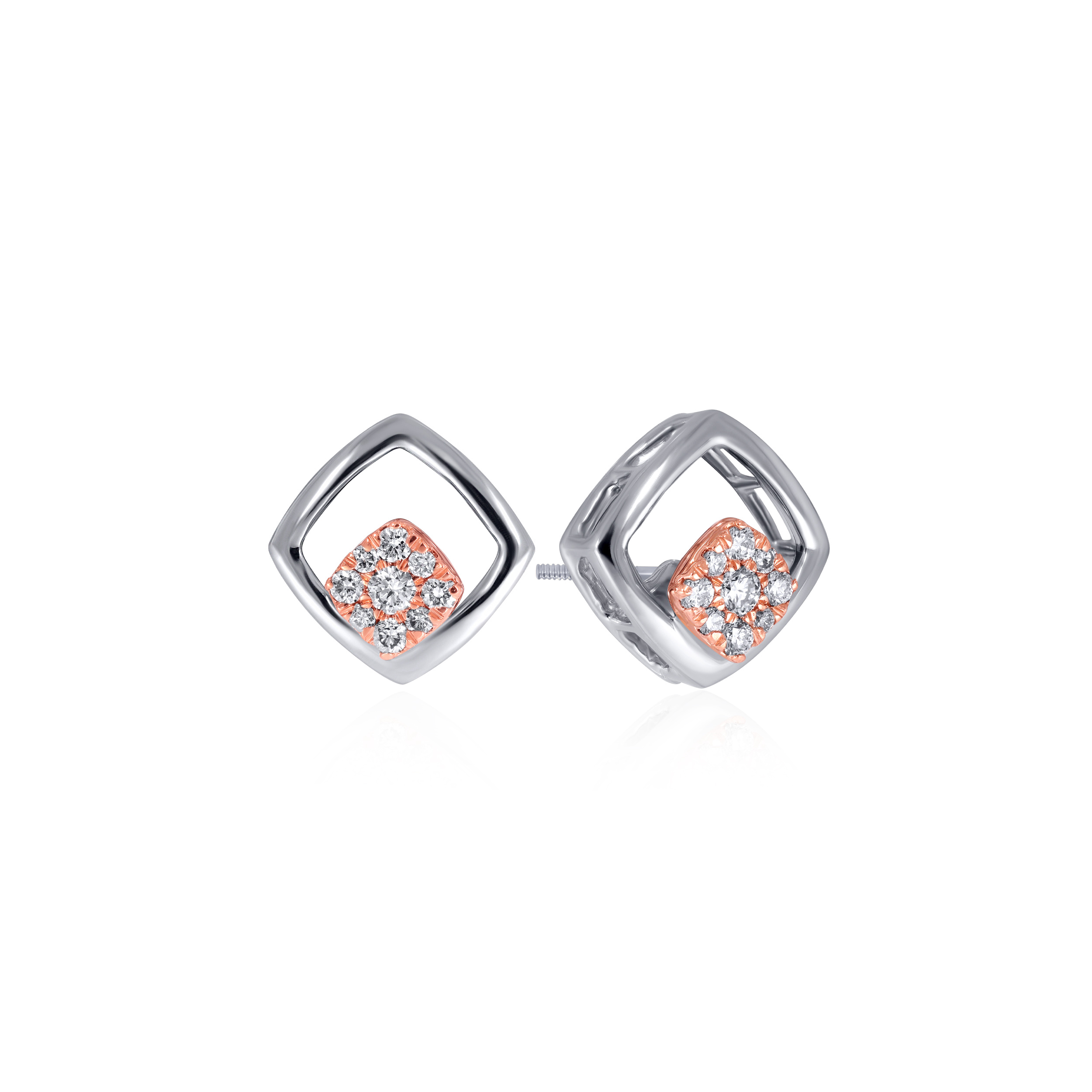 Everyday Glamour Platinum Diamond Studs - Senco Gold and Diamonds