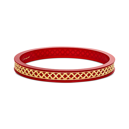 Elegant Roots Gold Pola Bangle - Senco Gold and Diamonds