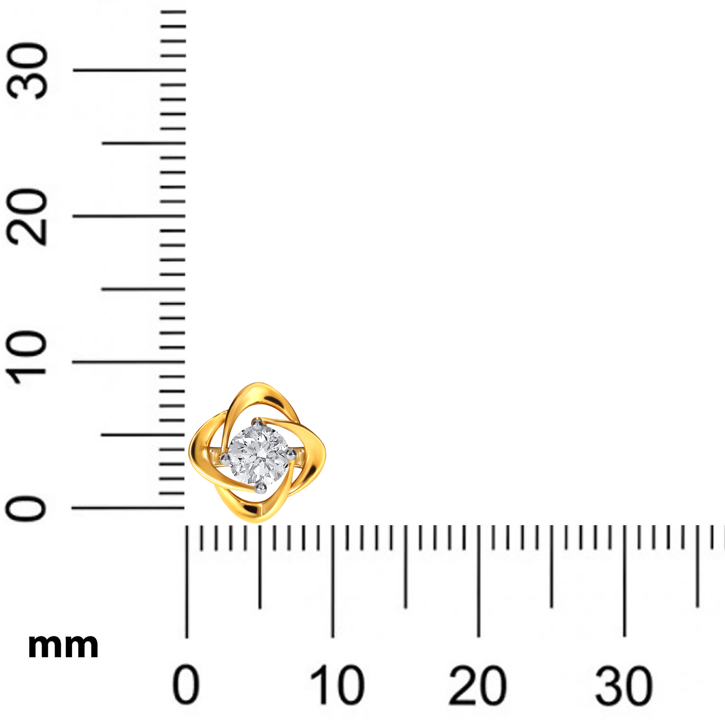 Overlapping Petals Solitaire Studs - Senco Gold and Diamonds
