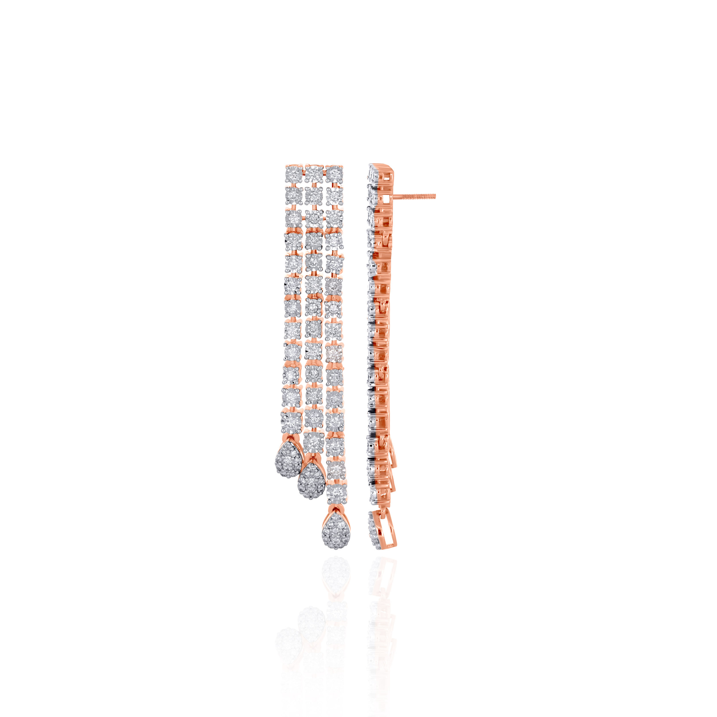 Draped Waterfall Diamond Long Earrings - Senco Gold and Diamonds