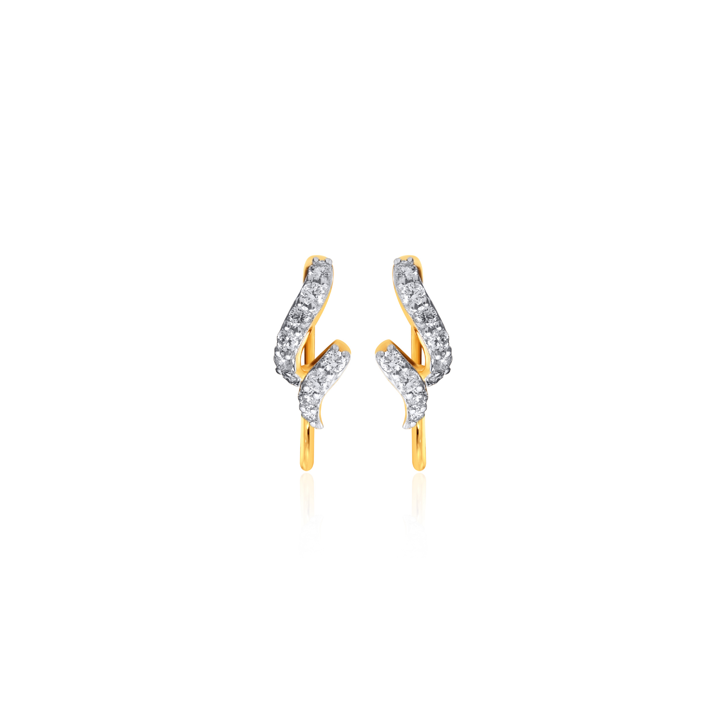 Classy Twist Diamond Hook Earrings - Senco Gold and Diamonds