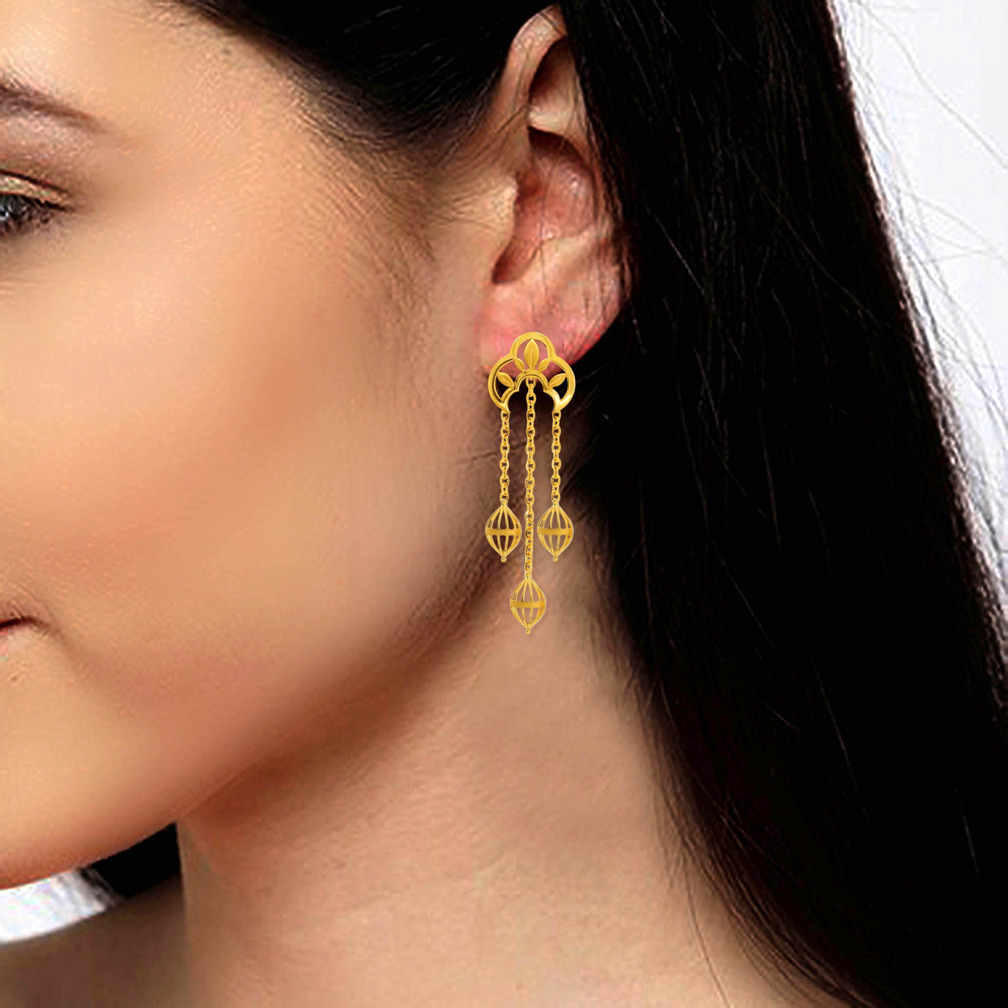 Traditional Essence Gold Earrings - Senco Gold and Diamonds