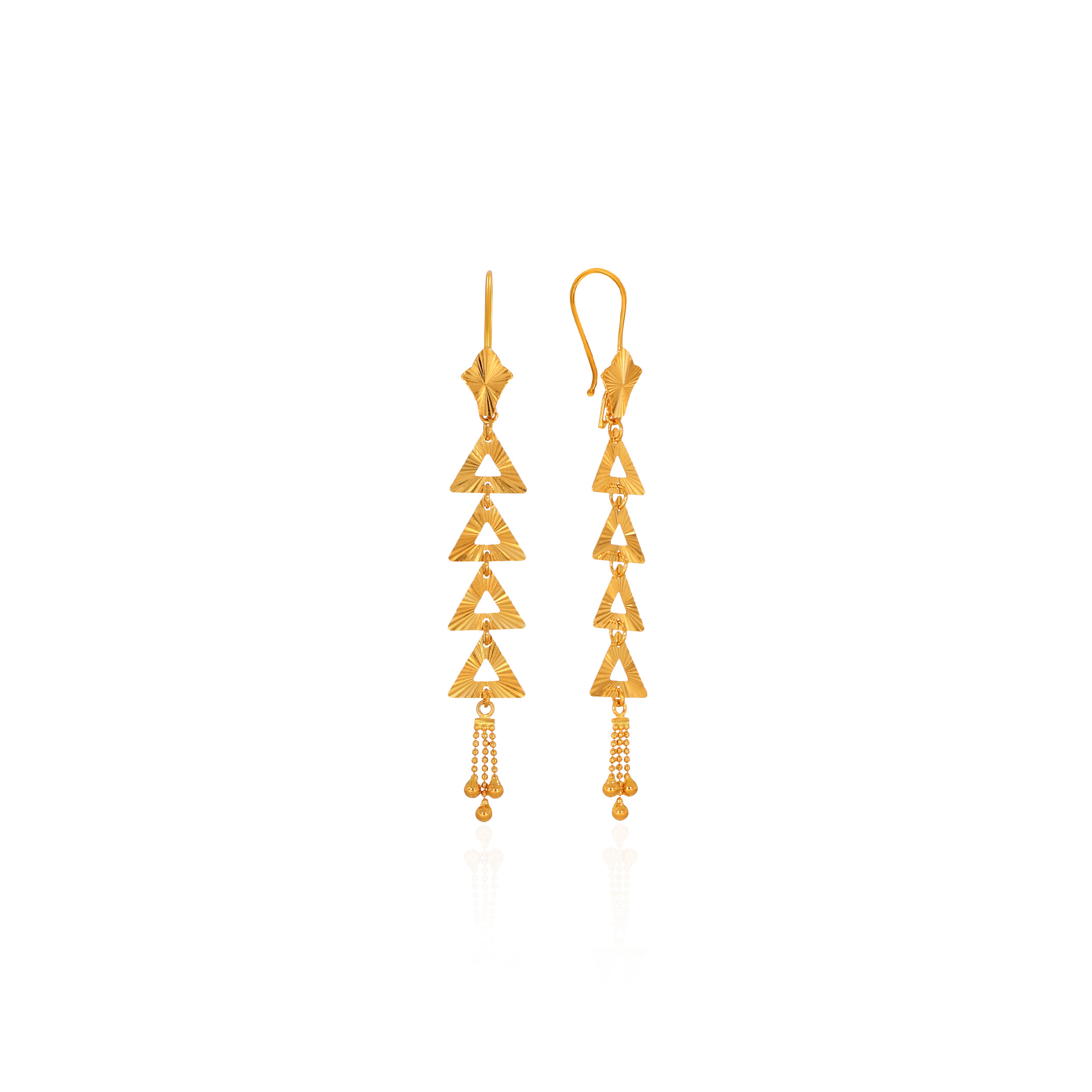 Evergreen Allure Gold Hook Earrings - Senco Gold and Diamonds