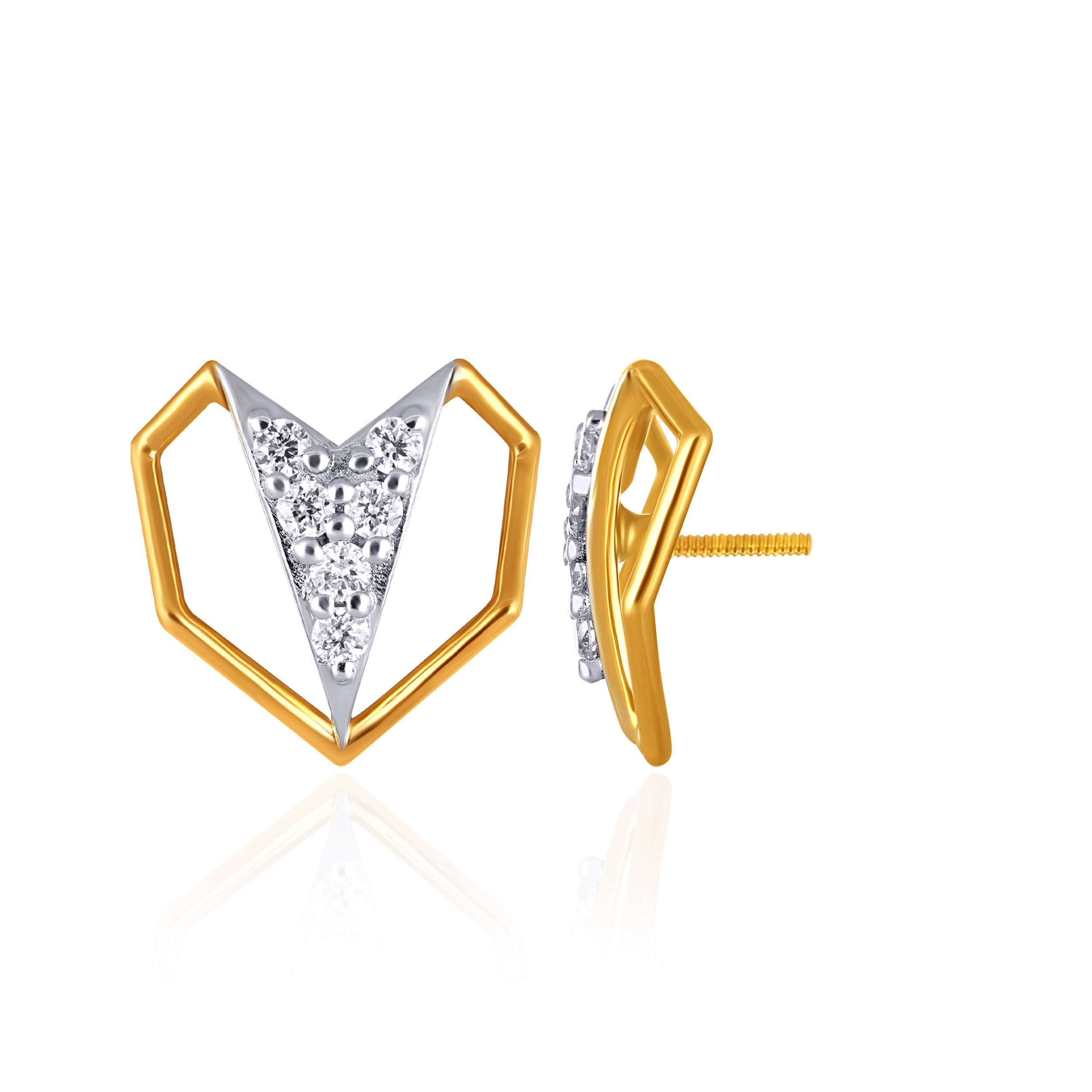 Enduring Bond Angular Diamond Earrings - Senco Gold and Diamonds
