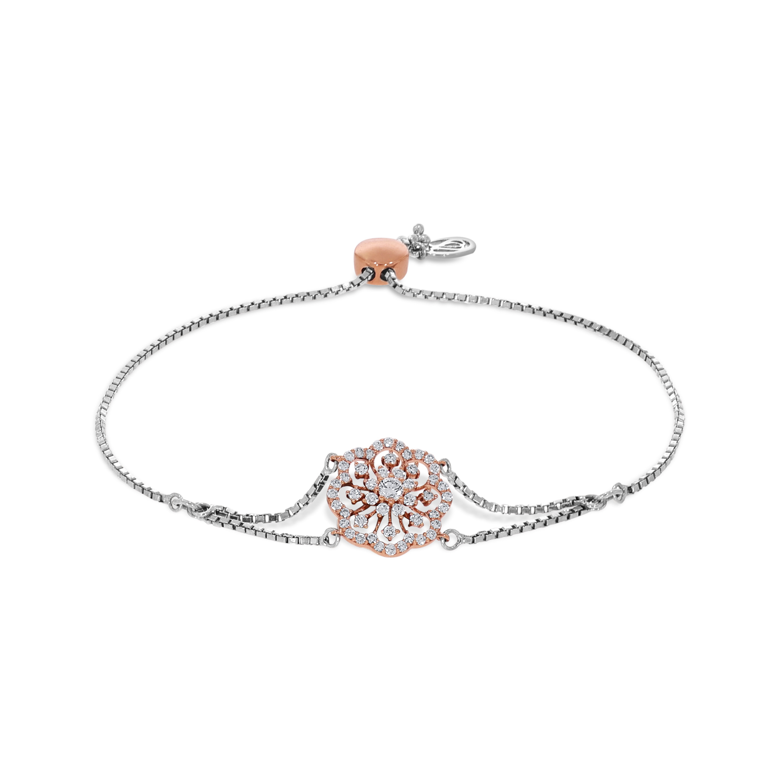 Rosette Radiance Platinum Bracelet - Senco Gold and Diamonds