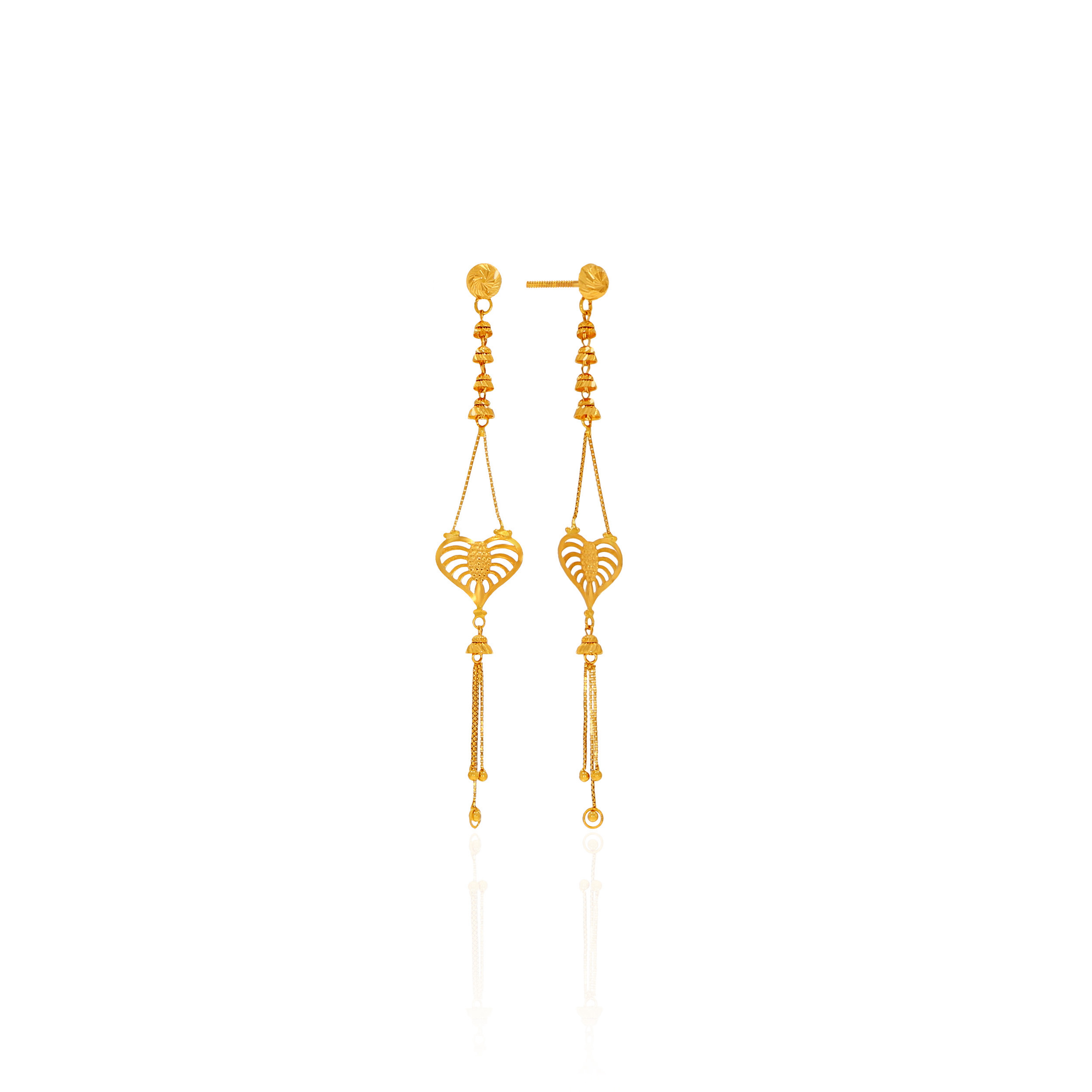 Enchanted Threads Long Gold Earrings - Senco Gold and Diamonds